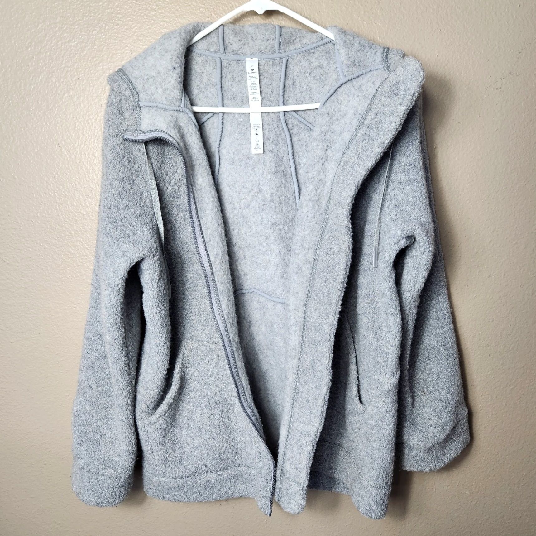 Lululemon Lululemon So Sherpa Wool Blend Boucle Gray Heather Hooded Zip Jacket Size 6 Women Casual Hoodie Jacket Size M / US 6-8 / IT 42-44 - 4 Thumbnail