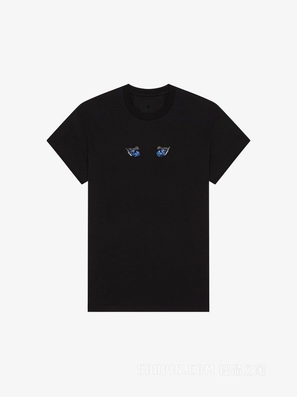 Givenchy o1n1vont0326 Cat-Eye Detail T-Shirt in Black Size S / US 4 / IT 40 - 1 Preview
