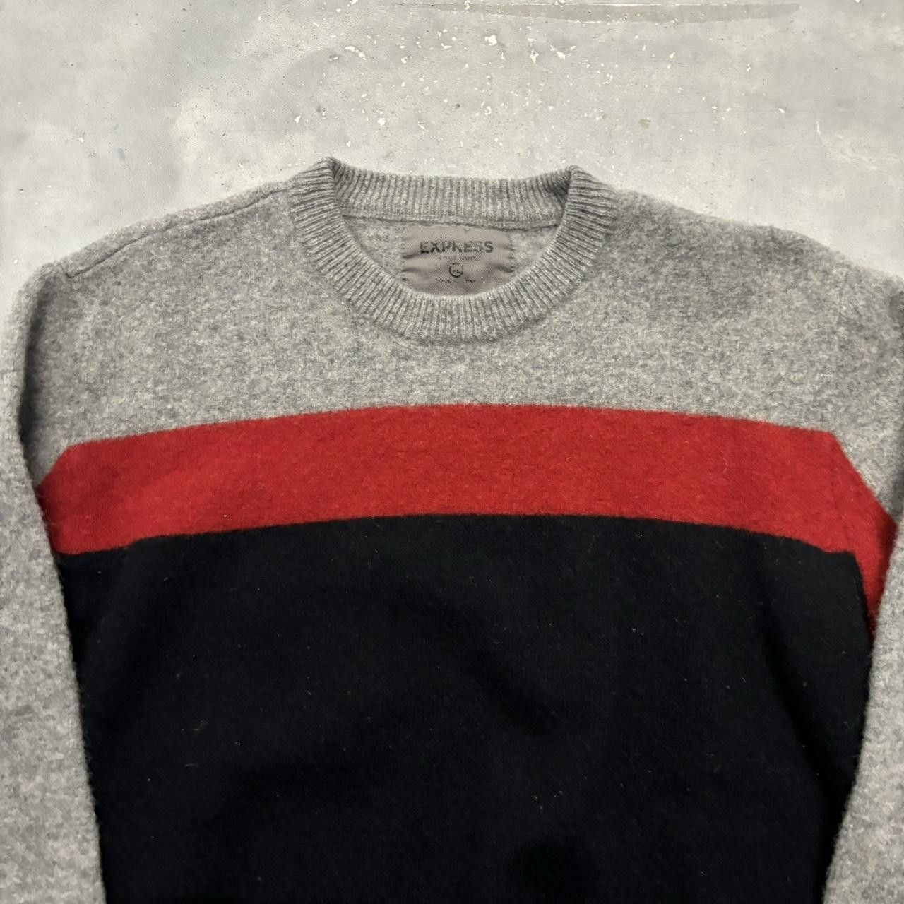 Japanese Brand × Vintage Crazy Vintage Y2K/2000s Grunge Black Red Striped Skater Sweater! Size US S / EU 44-46 / 1 - 2 Thumbnail