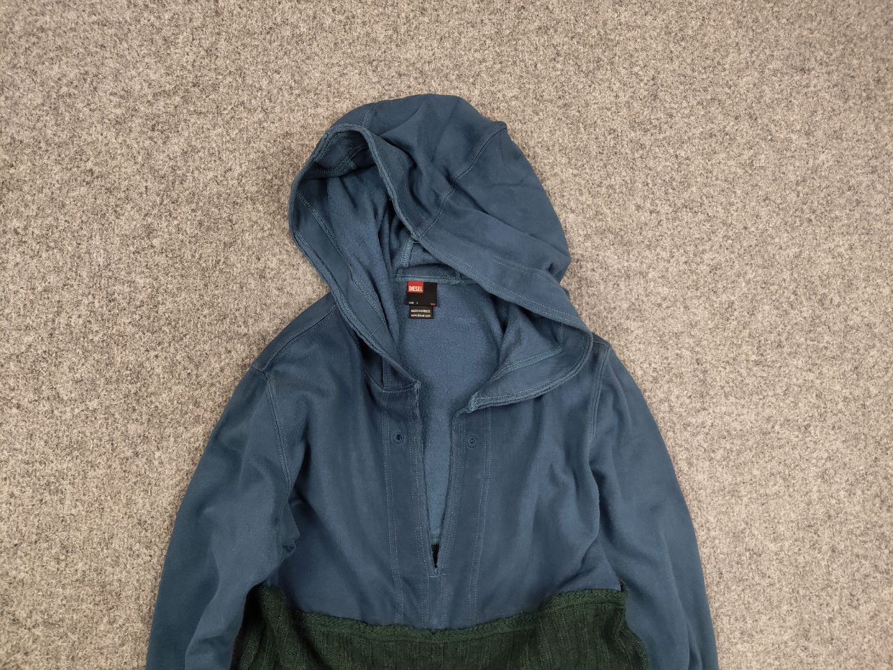 Diesel × Vintage Vintage Diesel Y2K style combination hoodie Long sleeve Size L / US 10 / IT 46 - 4 Thumbnail