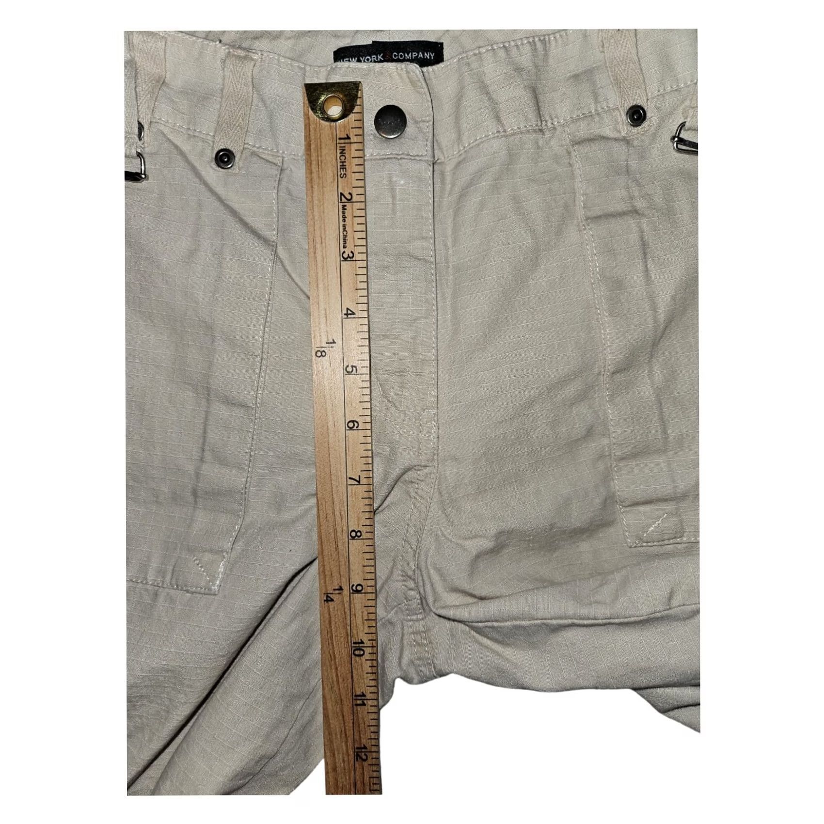 CO Co Cargo Pants Women's 6 Ivory Rip Stop Roll Tab Casual 90s City Hipster Preppy Pockets Straight 30 in Inseam Womens Size 28" / US 6 / IT 42 - 4 Thumbnail