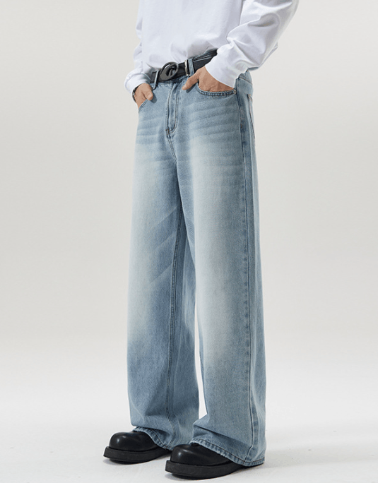 Japanese Brand × Jean Street retro loose oversize straight wide-leg jeans Size US 32 / EU 48 - 2 Thumbnail