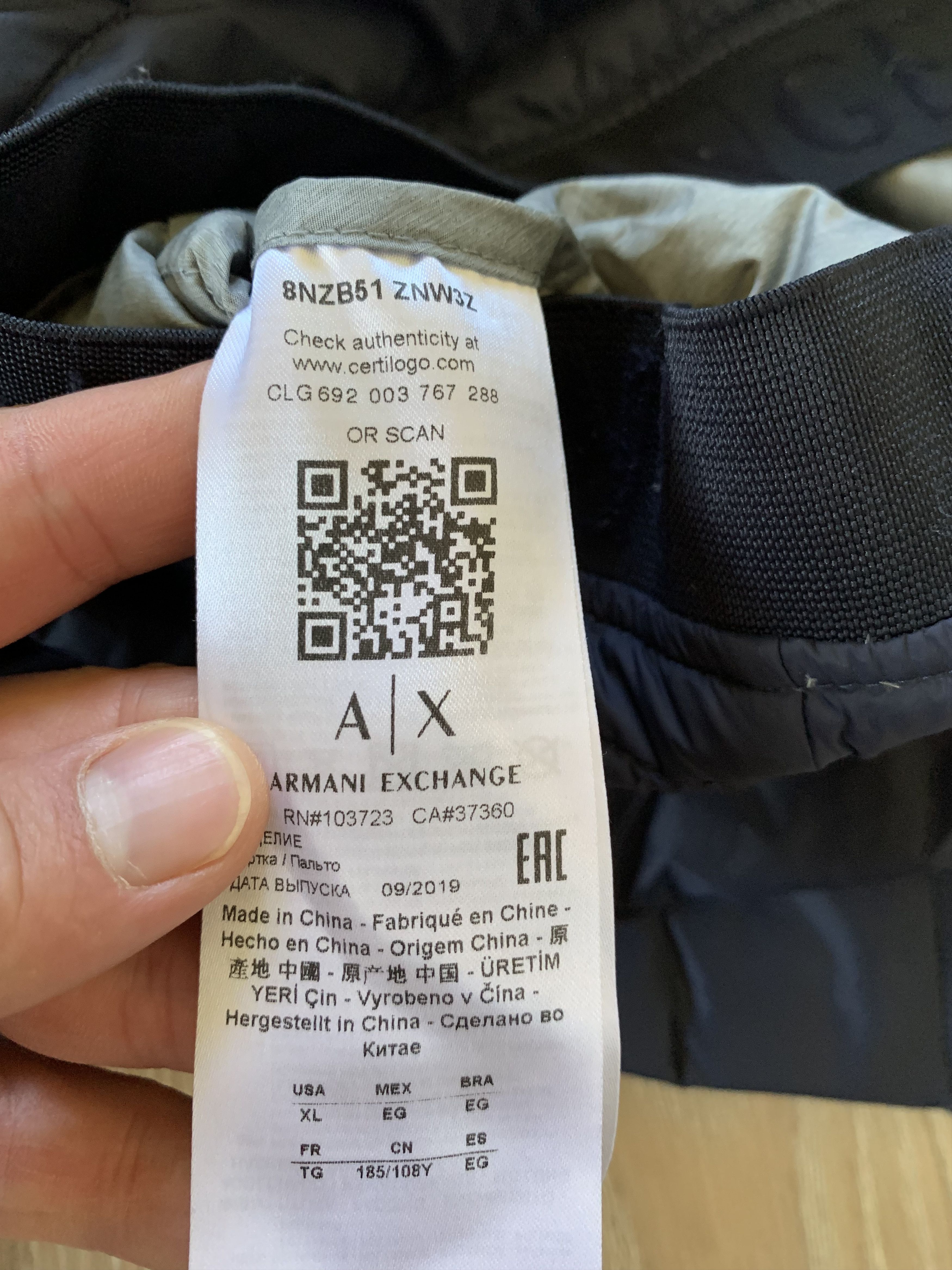 Armani × Armani Exchange Armani Exchange Down Quilted Bomber Jacket Size US XL / EU 56 / 4 - 9 Thumbnail