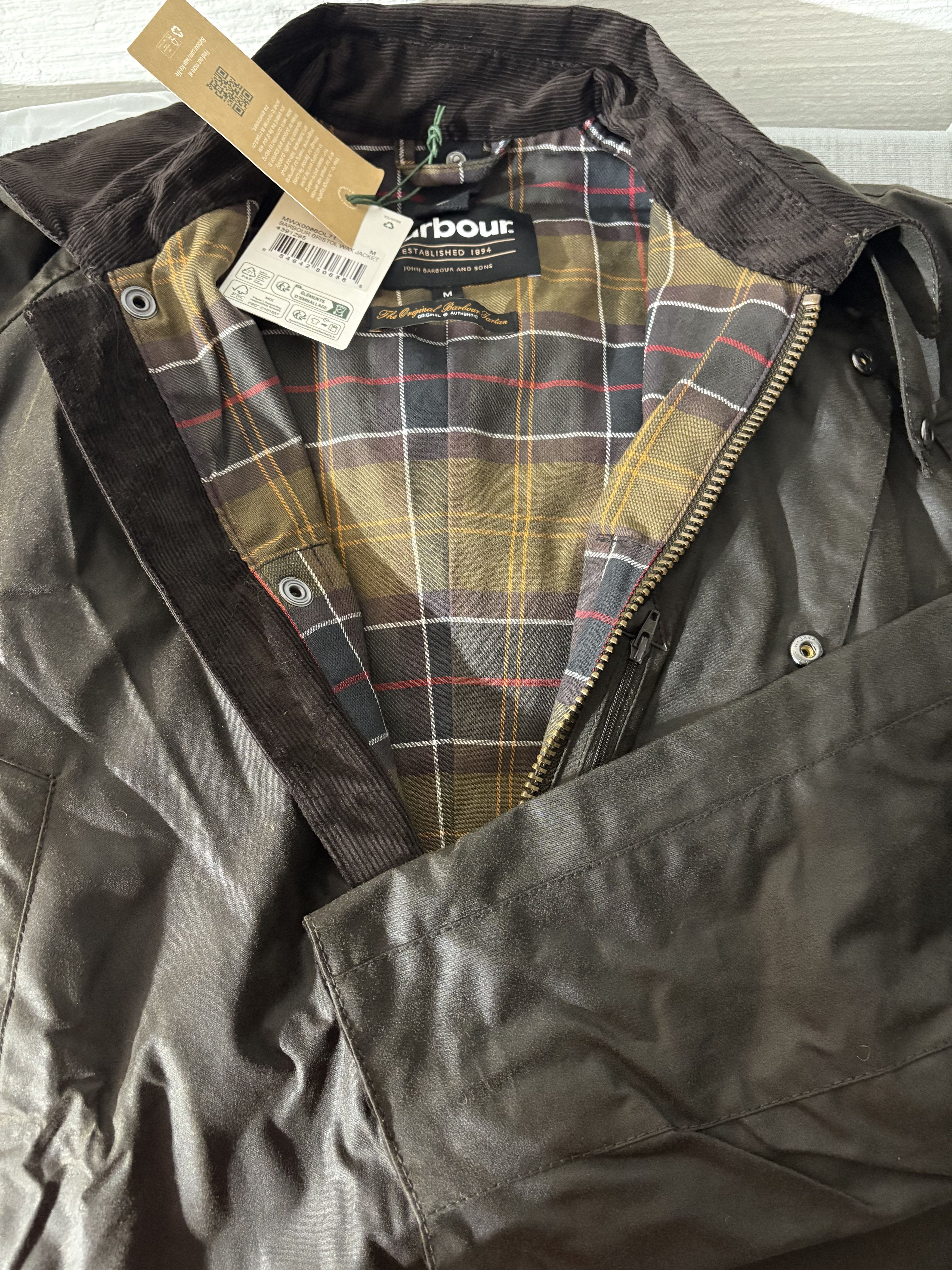 Barbour Barbour BRISTOL Mens Wax Jacket in Olive MSRP$425 Size US S / EU 44-46 / 1 - 2 Thumbnail