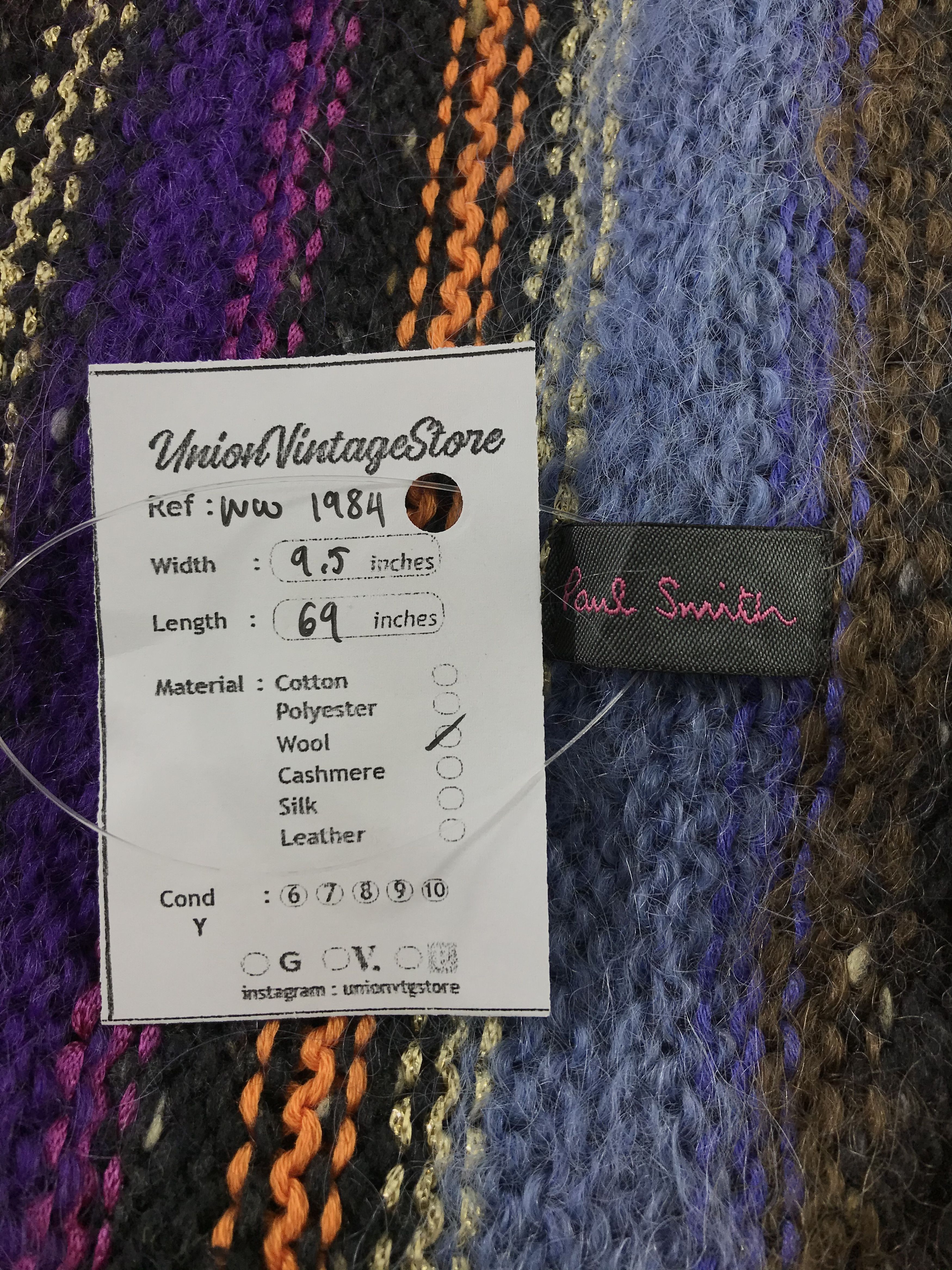 Paul Smith × Vintage Paul Smith Scarf / Muffler / Neckwear - WW1984 Size ONE SIZE - 4 Thumbnail