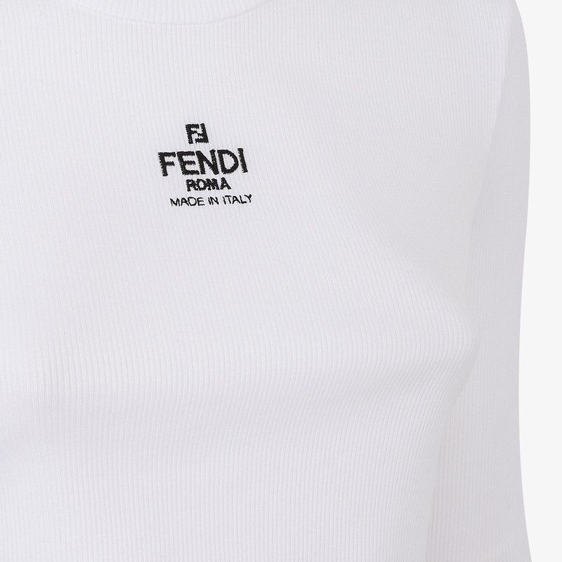 Fendi o1loc1c1225 FS9616 T-Shirt Knitted Fabric in White Size US L / EU 52-54 / 3 - 3 Thumbnail