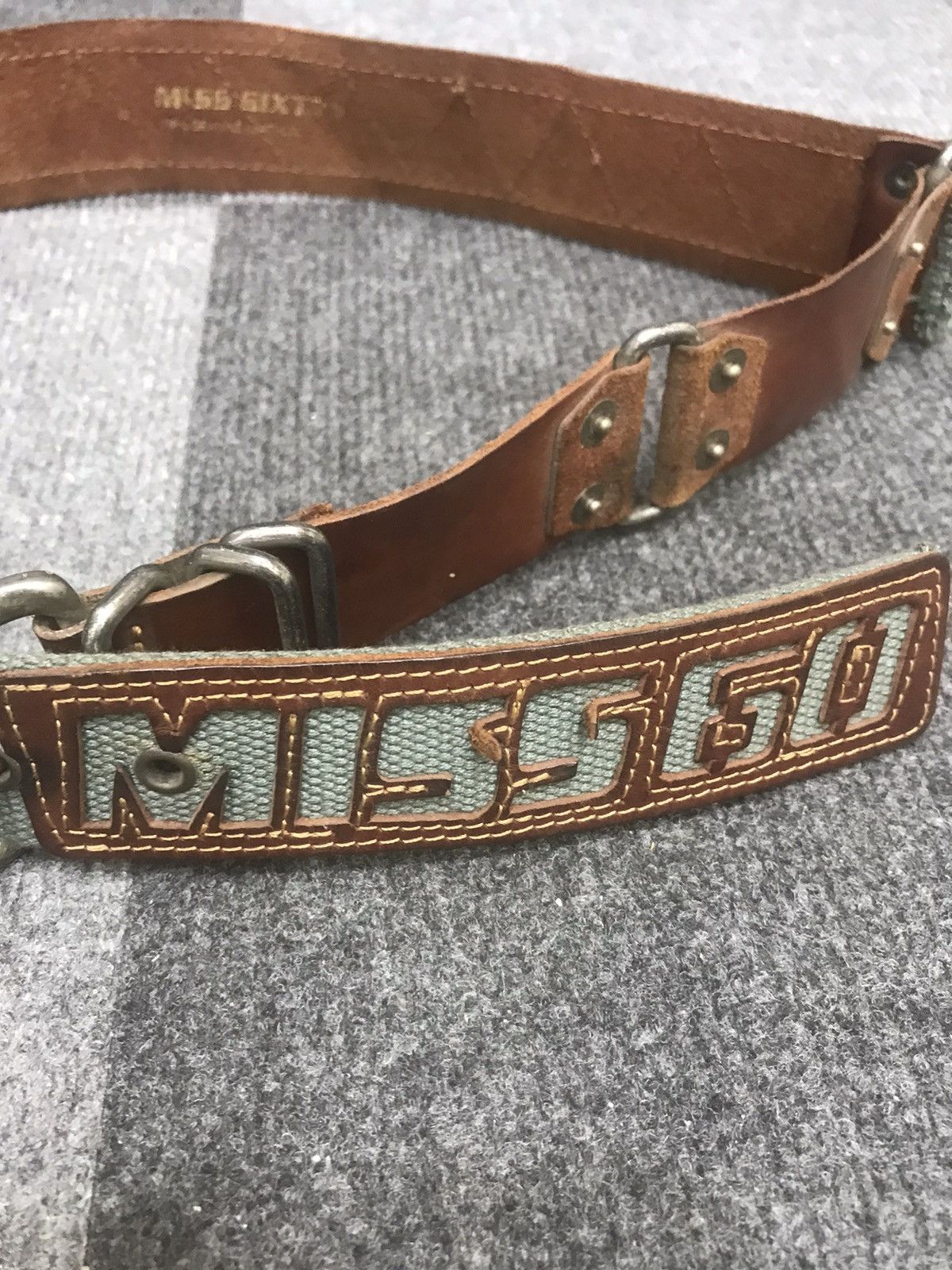 Miss Sixty MISS SIXTY Hybrid Leather Canvas Belt Size ONE SIZE - 3 Thumbnail