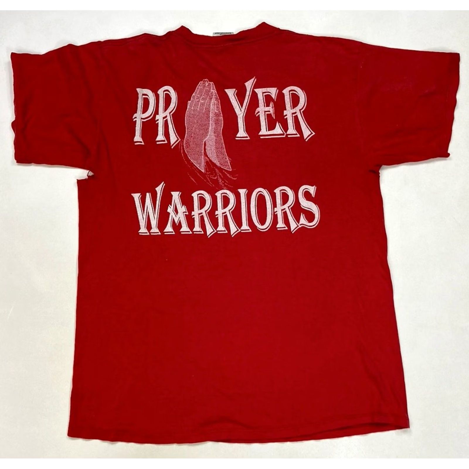 Tultex VINTAGE Prayer Changes Things T-shirt Men XL Red 90s Size US XL / EU 56 / 4 - 6 Thumbnail