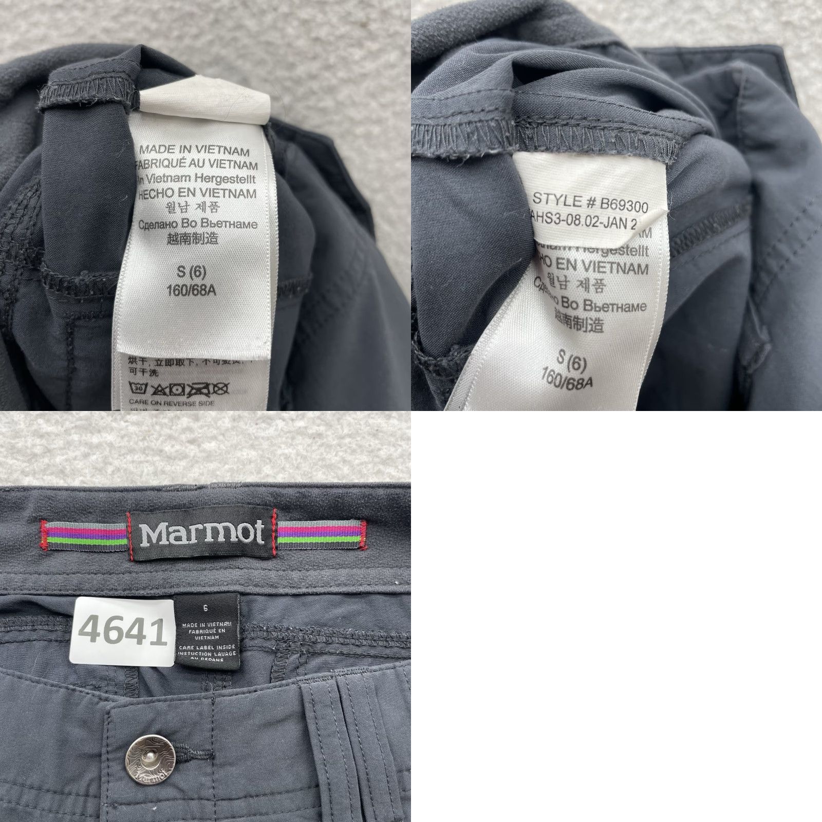 Marmot Marmot Pants Womens Size 6 Gray Convertible Quick Dry Inseam 32 in Casual Regular Straight 31 in Nylon Cotton Elastane Front Flat Pockets Button Size 28" / US 6 / IT 42 - 9 Thumbnail