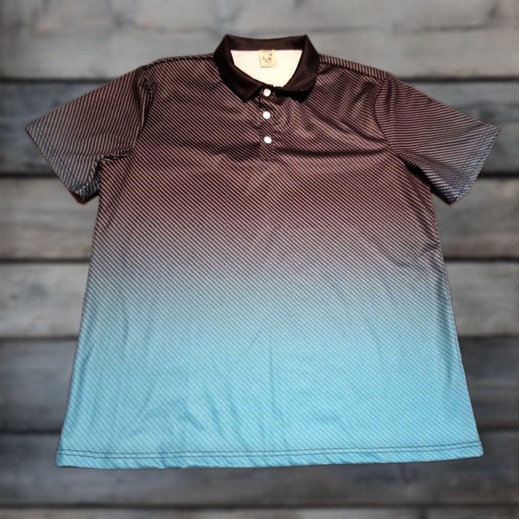 Ed Hardy Hardaddy Geometric Polo Shirt Short Sleeve Gradiant Print Blue L Mens Golf Size US L / EU 52-54 / 3 - 1 Thumbnail
