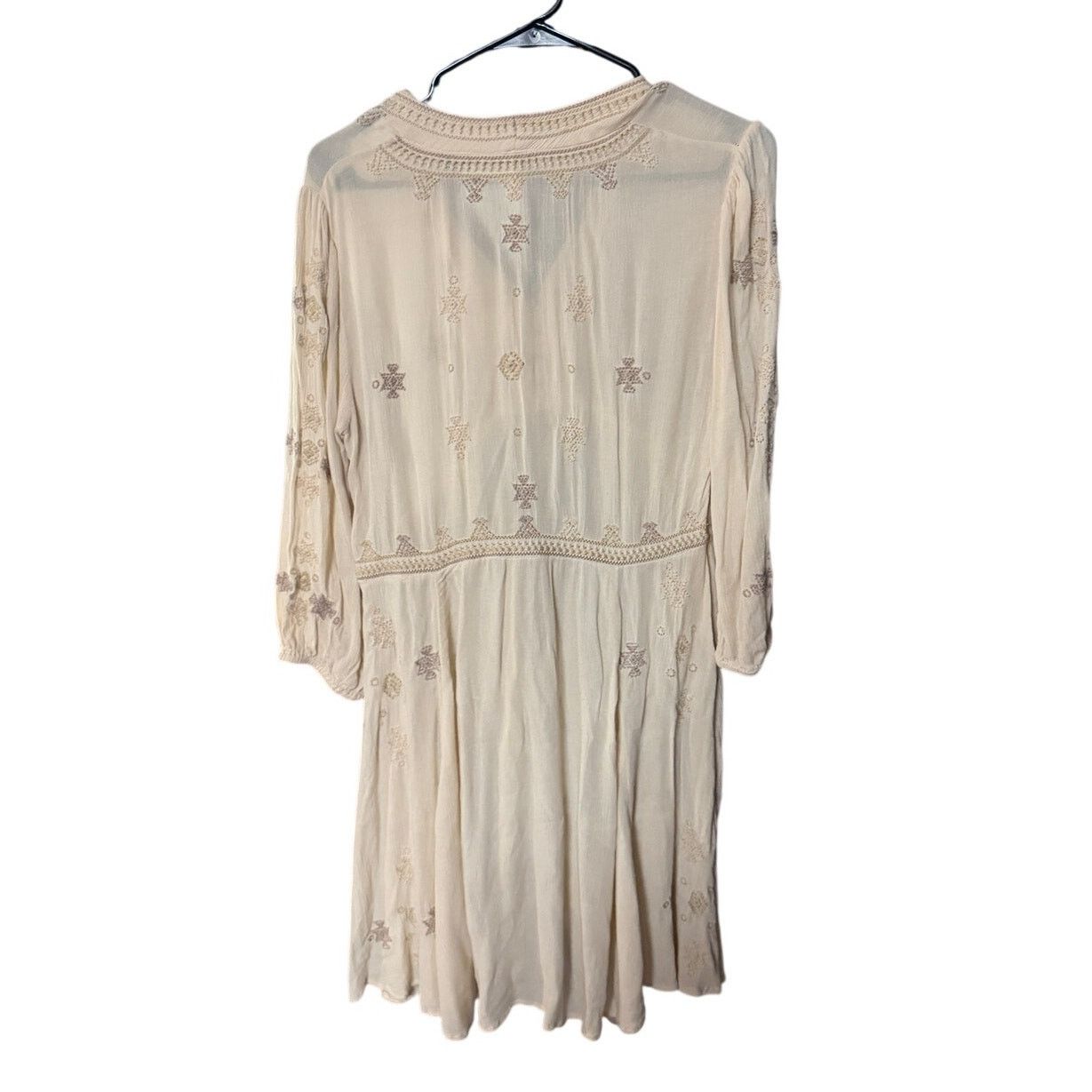Free People Free People Star Gazer Embroidered Long Sleeve V-Neck Dress Size S / US 4 / IT 40 - 5 Thumbnail