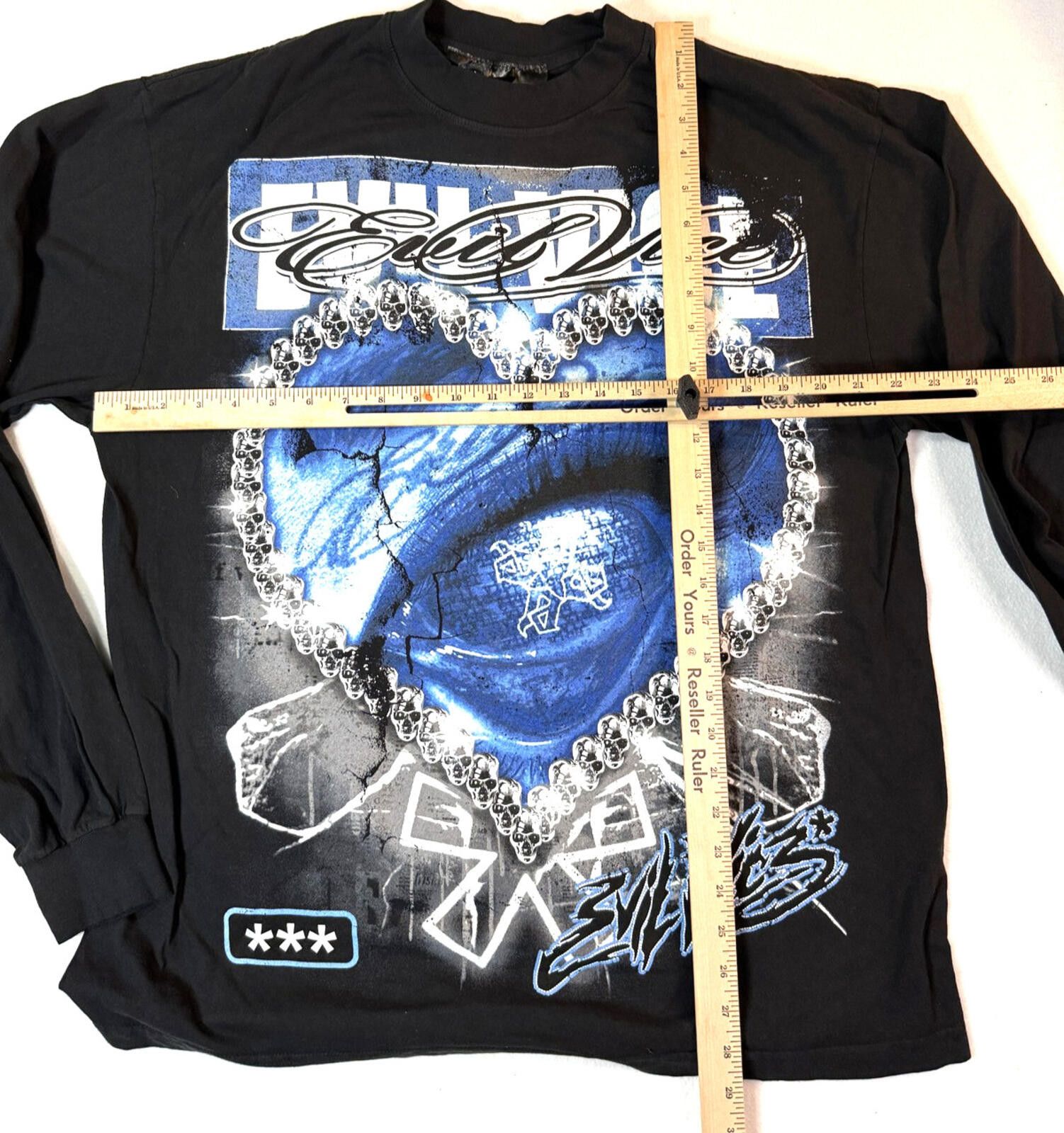 Other Evil Vice Long Sleeve TShirt Mens LG Blinged Heart Y2K Size US L / EU 52-54 / 3 - 3 Thumbnail