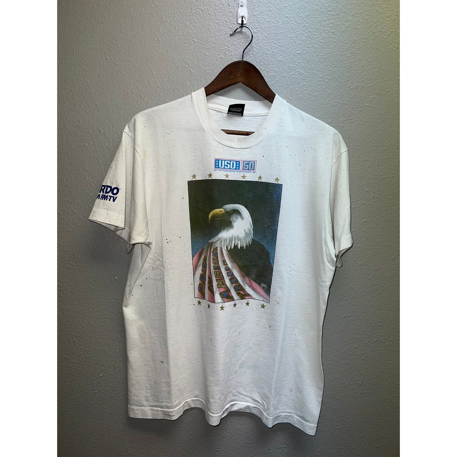 Vintage Vintage USO Shirt 50 Years Service To Service People Tee L Size US L / EU 52-54 / 3 - 1 Thumbnail