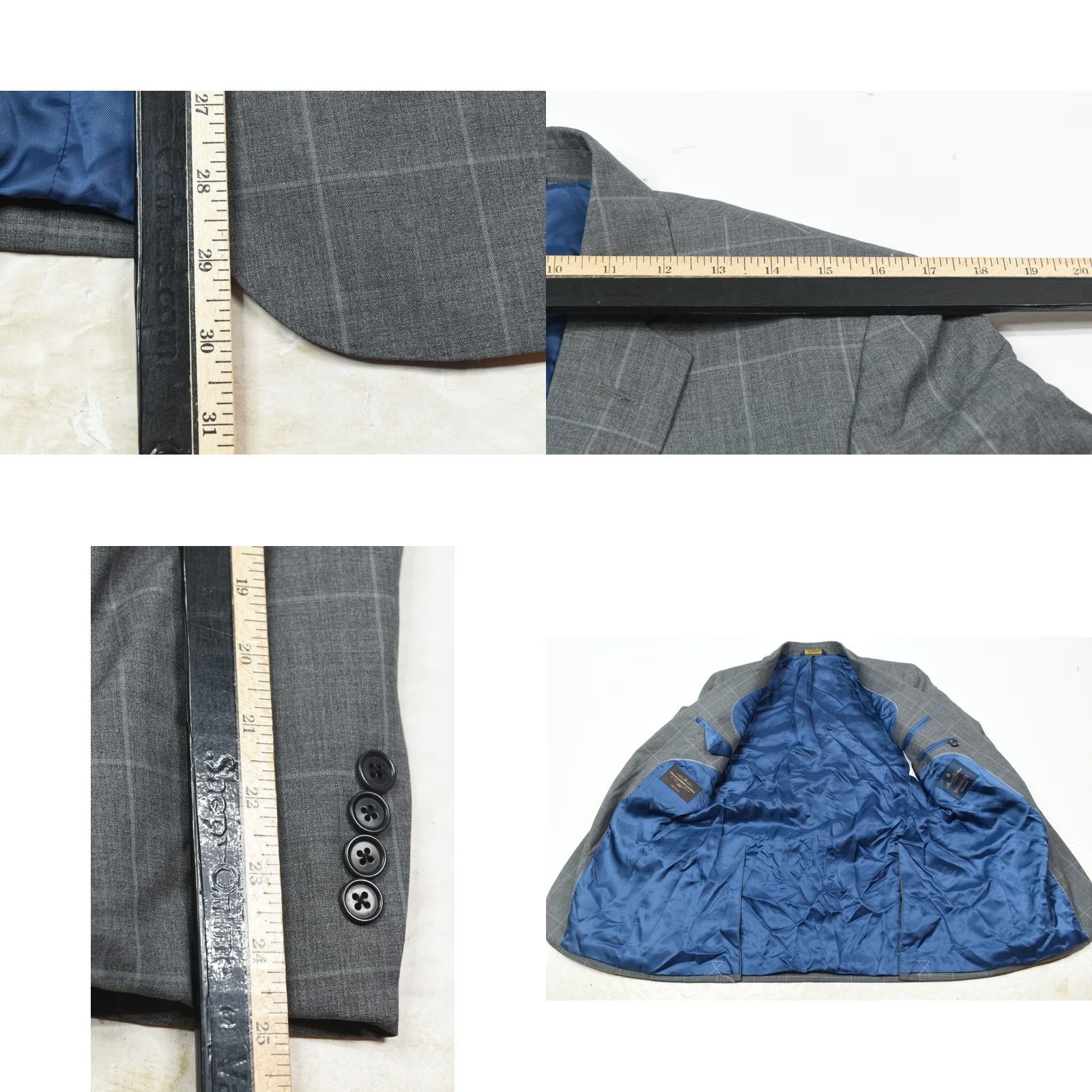 Brooks Brothers Brooks Brothers Blazer Mens 38R Gray Plaid Wool Slim 2-Button Notch Lapel Single-Breasted Regular Jacket Coat Spring Fall Winter Vintage: No Size 38R - 8 Thumbnail