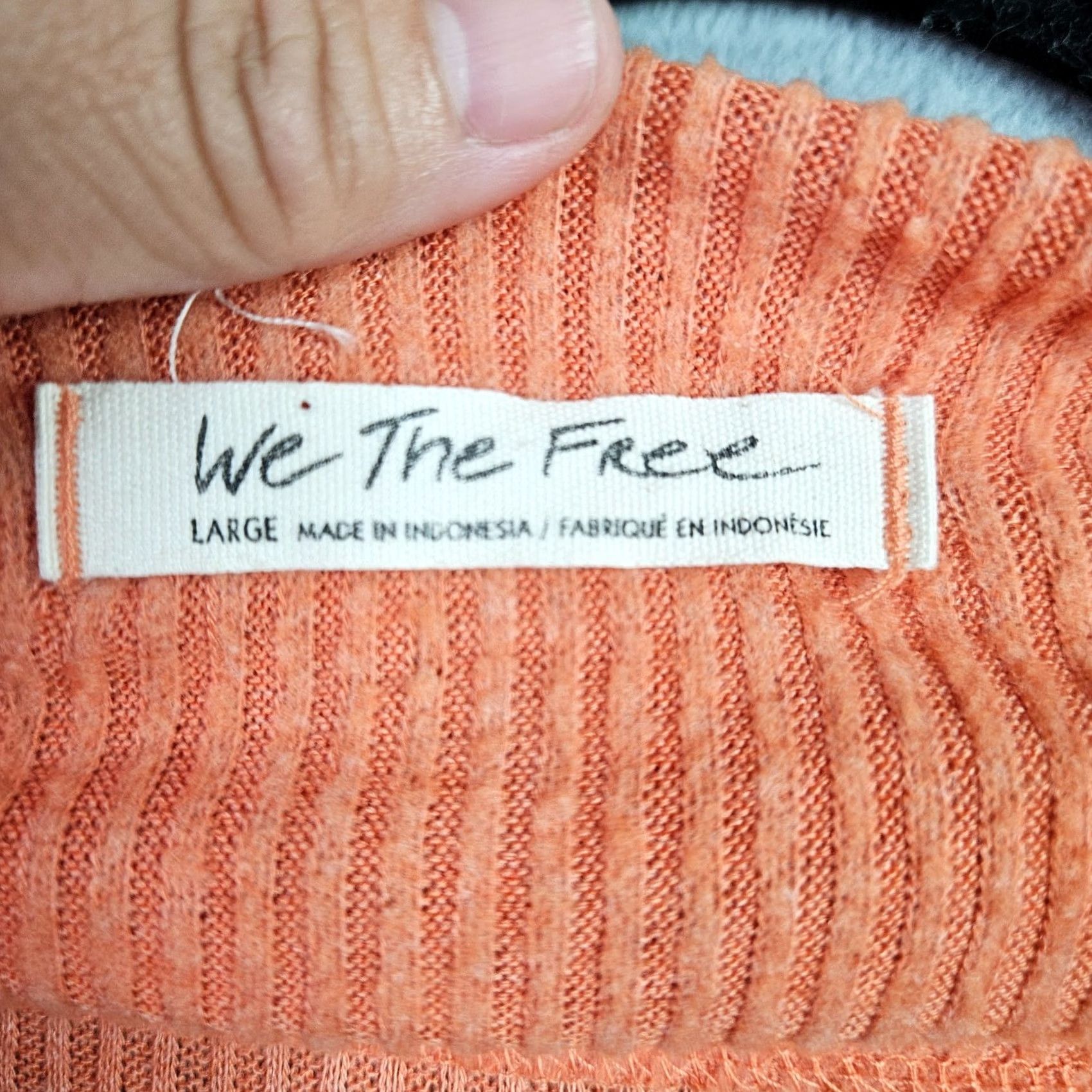 Free People Free People We The Free Women’s Oversized Ribbed Pullover Sweater Peach L Orange All Seasons Knit Top Womens Size L / US 10 / IT 46 - 5 Thumbnail