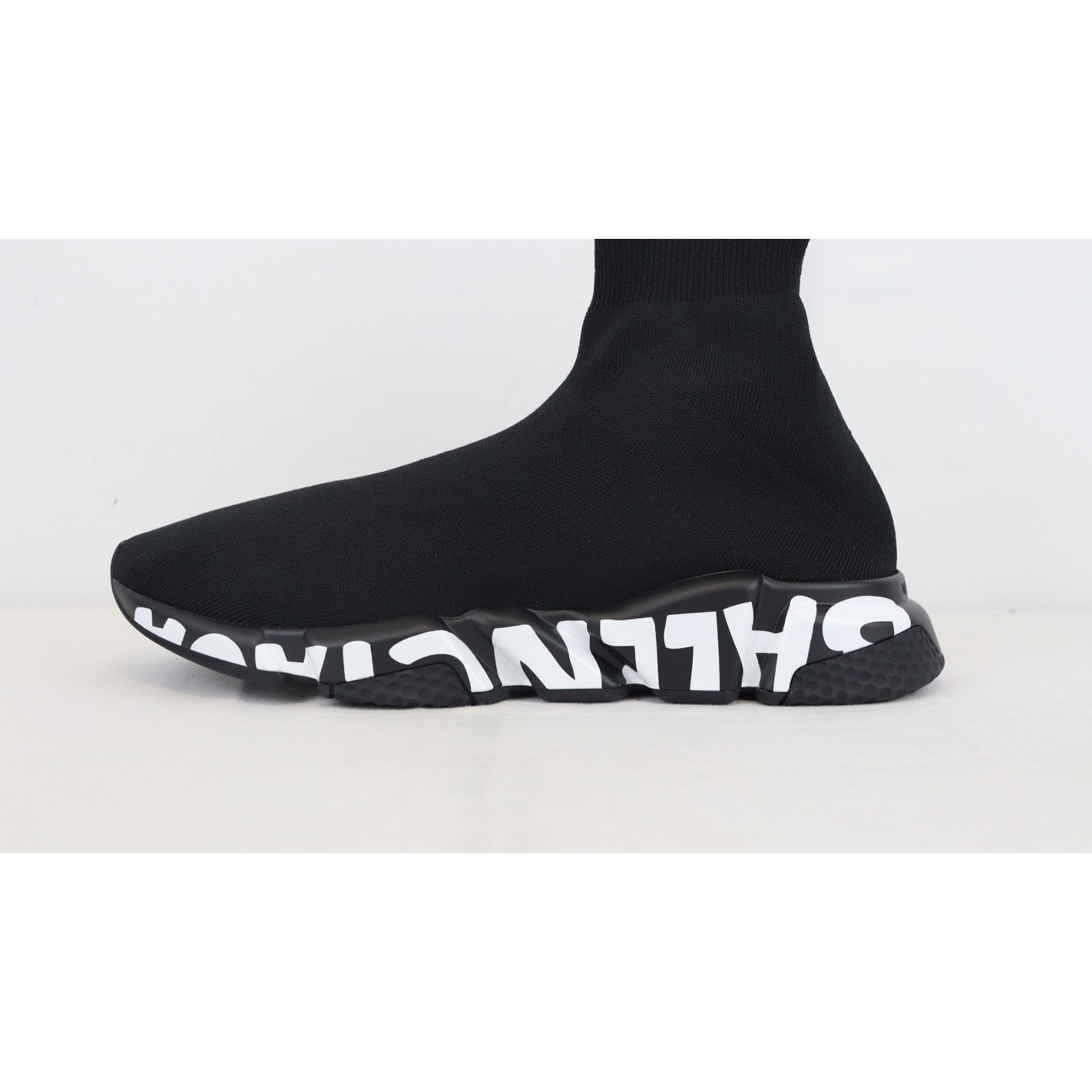 Balenciaga o1rshd1 Q.2 / Knit Graffiti Speed LT Graffiti Sneakers Black Size US 12 / EU 45 - 3 Thumbnail