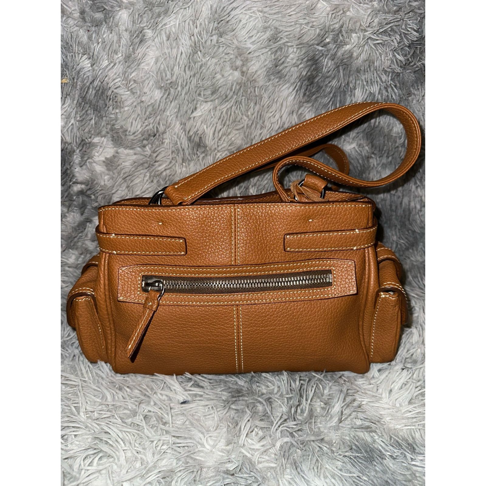 Dooney & Bourke DOONEY & BOURKE Brown Pebbled Leather Satchel Bag Purse Size ONE SIZE - 2 Thumbnail