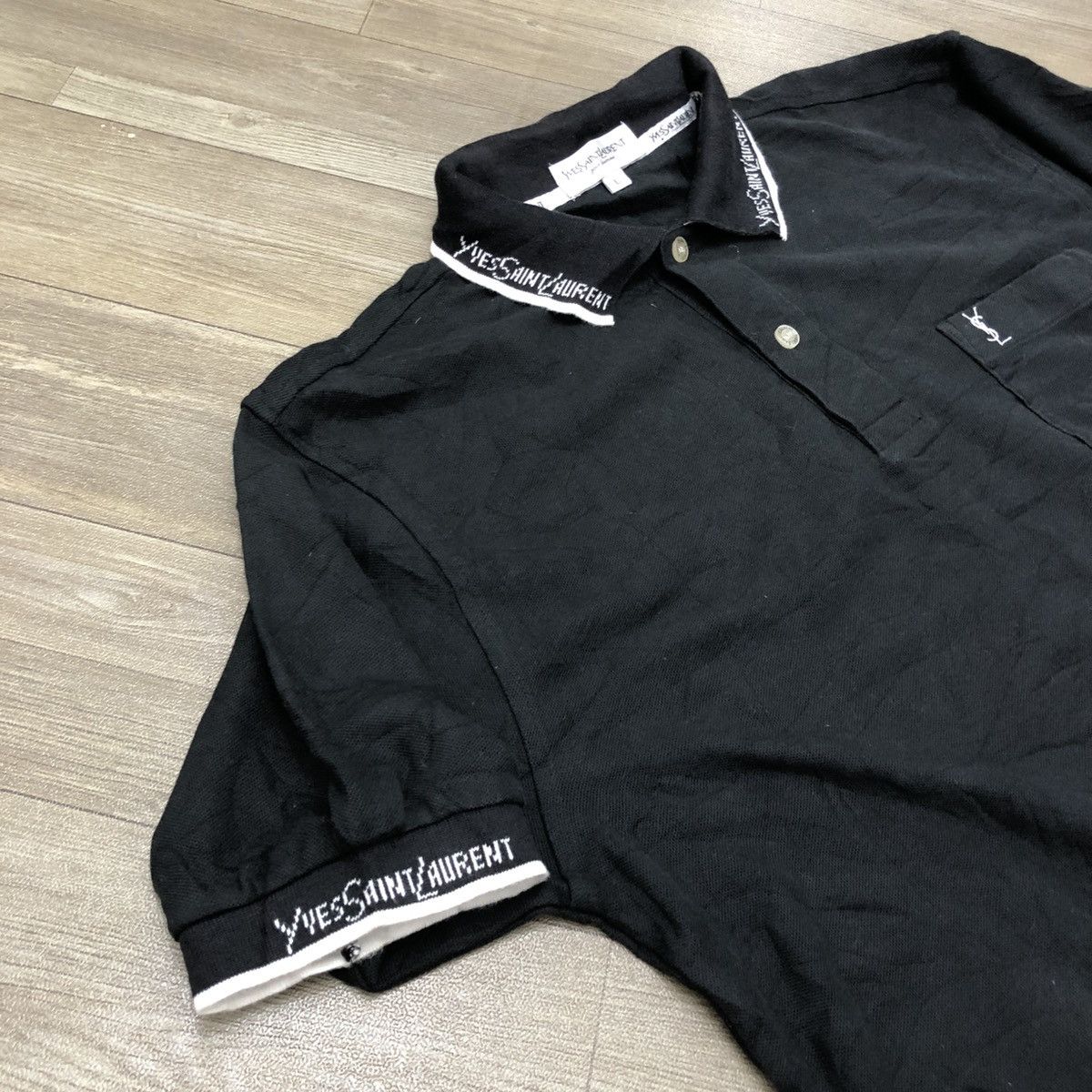 Vintage × Yves Saint Laurent Vintage Yves Saint Laurent Pour Homme YSL Pocket Polo Shirt Size US L / EU 52-54 / 3 - 2 Thumbnail