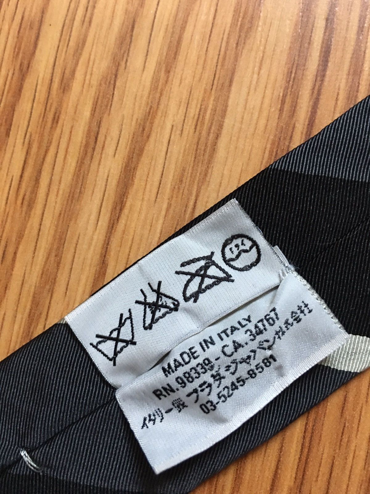 Prada PRADA Black Grey Striped Italy Cotton Silk Mens Tie Size ONE SIZE - 6 Thumbnail