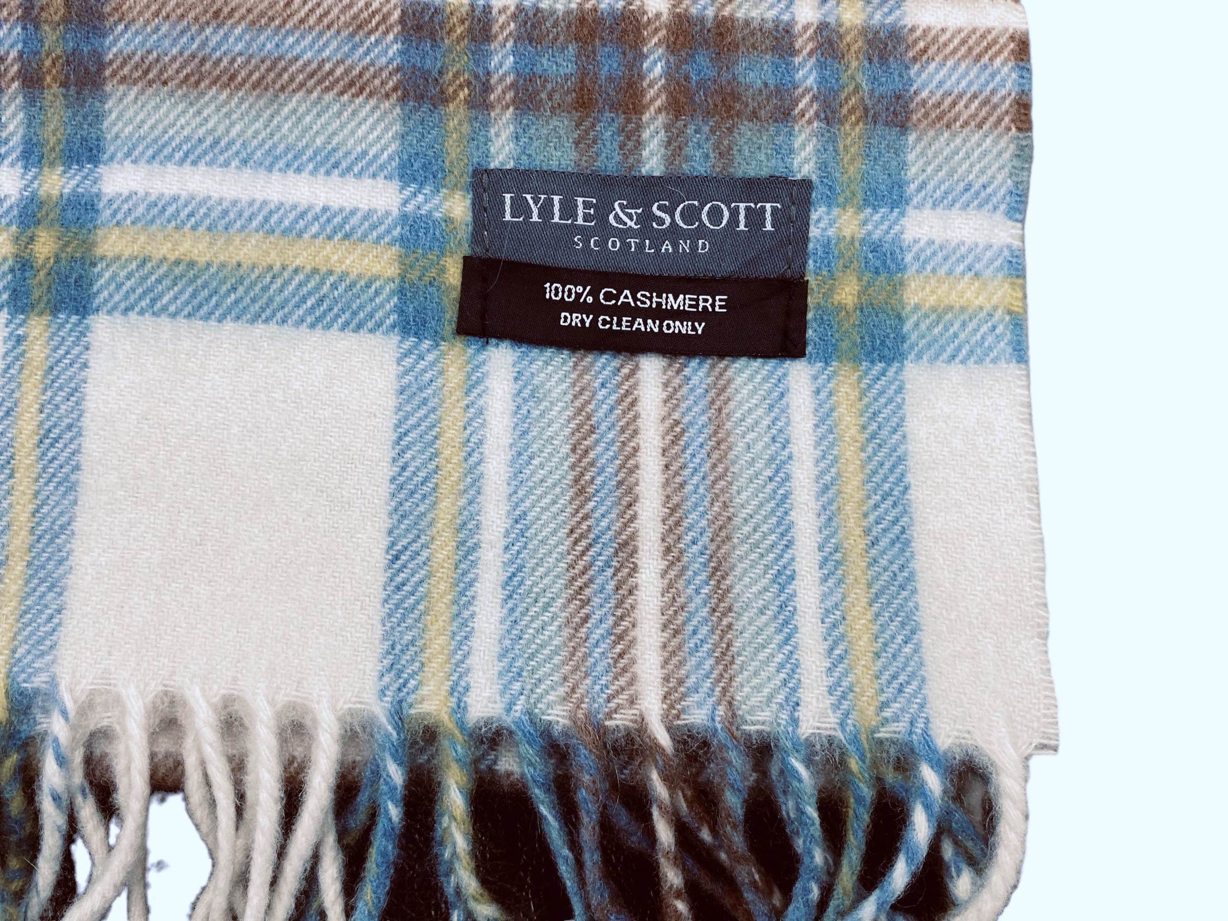 Lyle & Scott Lyle & Scott Scarf Cashmere Checkered Vintage Scarf Size ONE SIZE - 6 Thumbnail