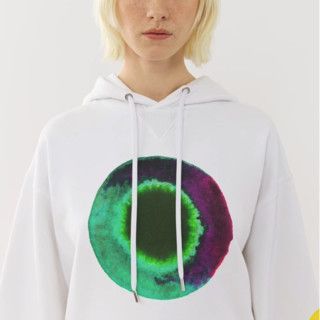 Chloe o1loc1c0425 CHC23 Hoodie in White & Green Size M / US 6-8 / IT 42-44 - 4 Thumbnail
