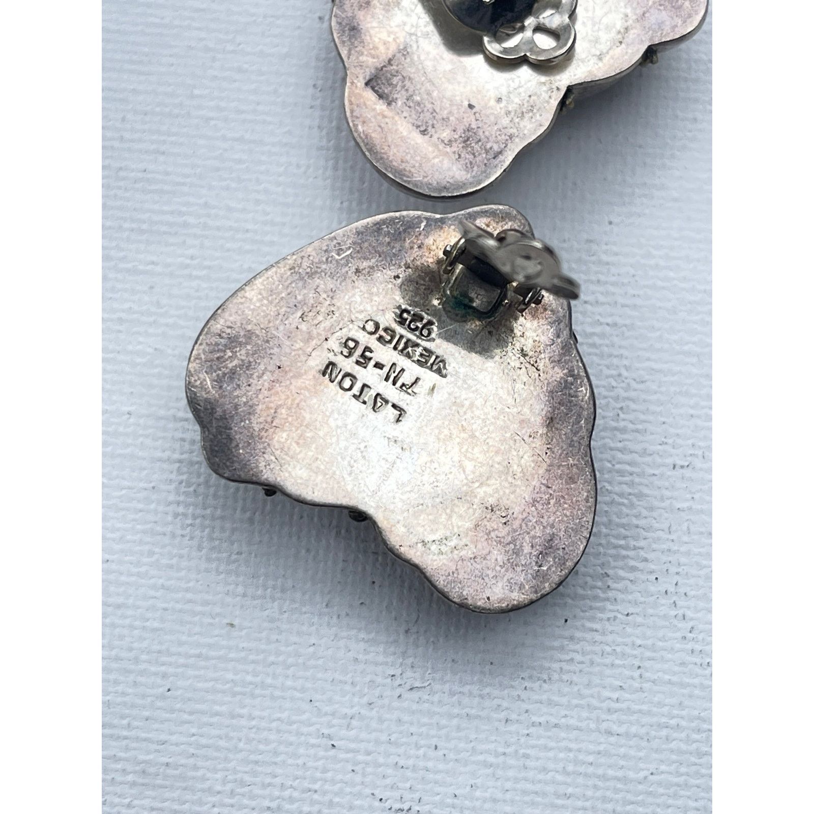 Vintage Vintage Sterling Silver Earrings Signed Laton Taxco, Mexico Size ONE SIZE - 4 Thumbnail