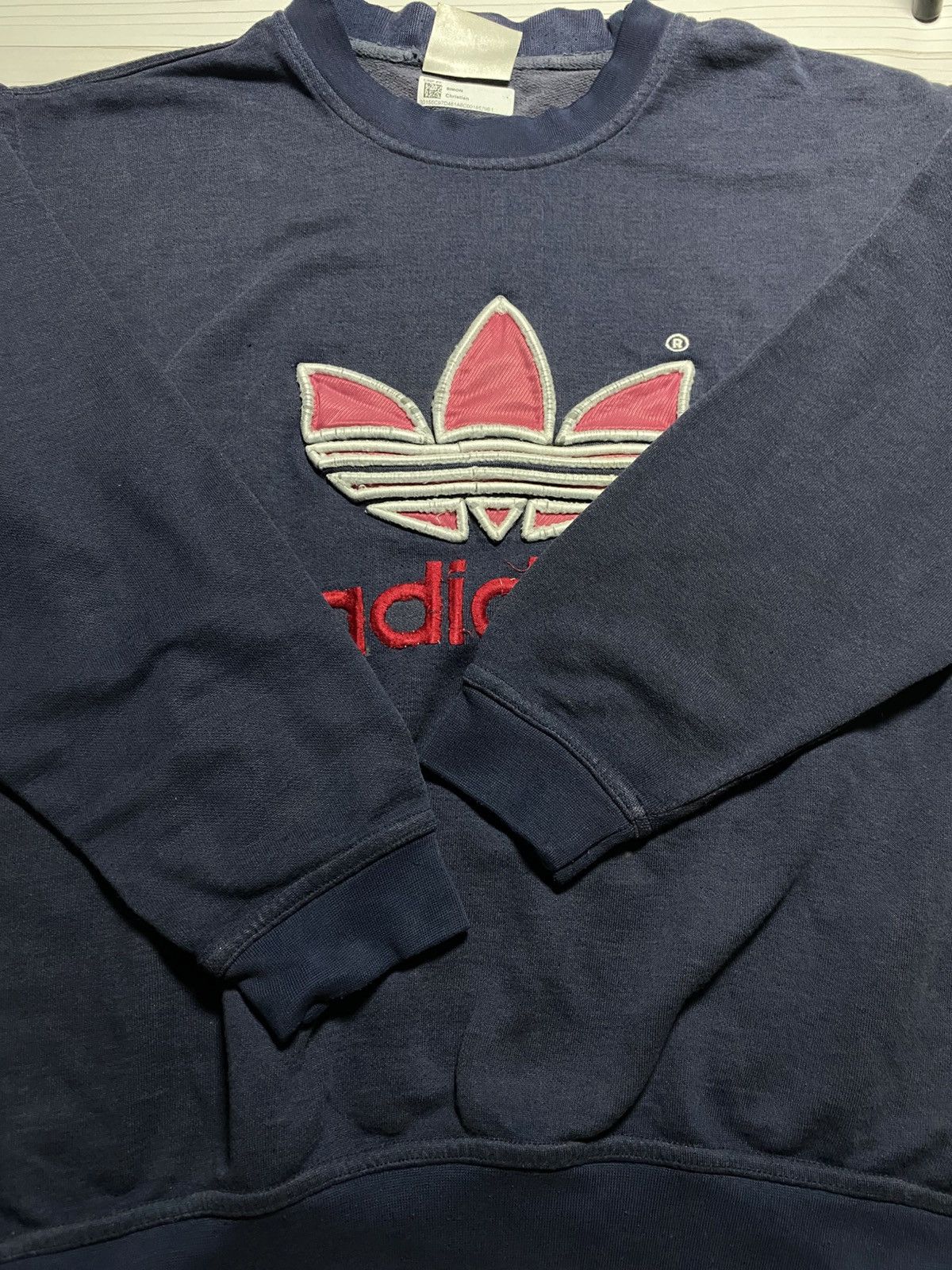 Adidas × Vintage Vintage Adidas Big Logo box fit faded oversize sweatshirt Size US S / EU 44-46 / 1 - 11 Thumbnail