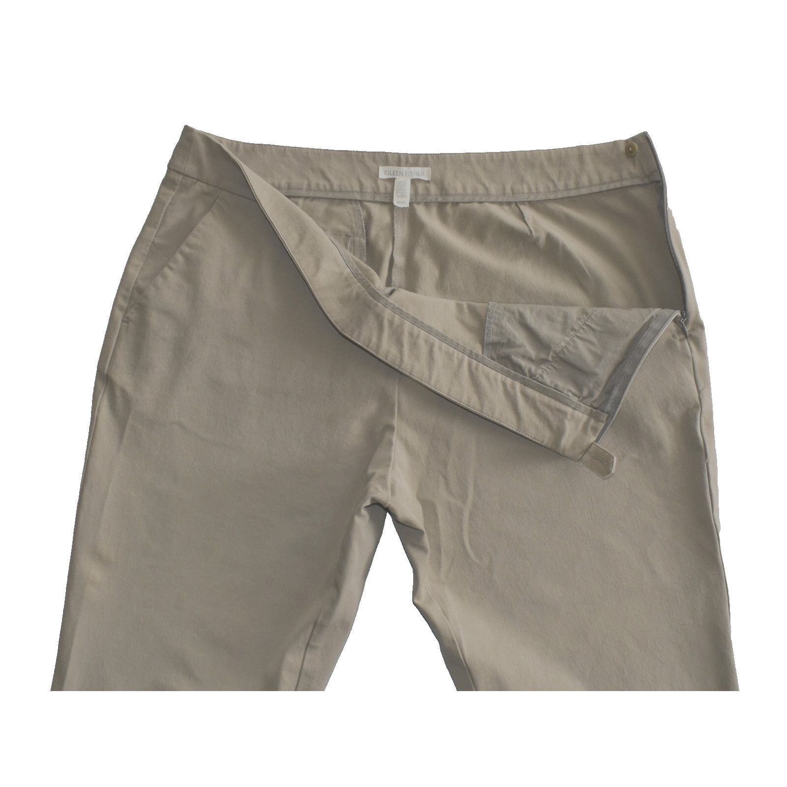 Eileen Fisher EILEEN FISHER Beige Organic Cotton Blend Ankle Zip Pants M Size 34" / US 12 / IT 48 - 3 Thumbnail