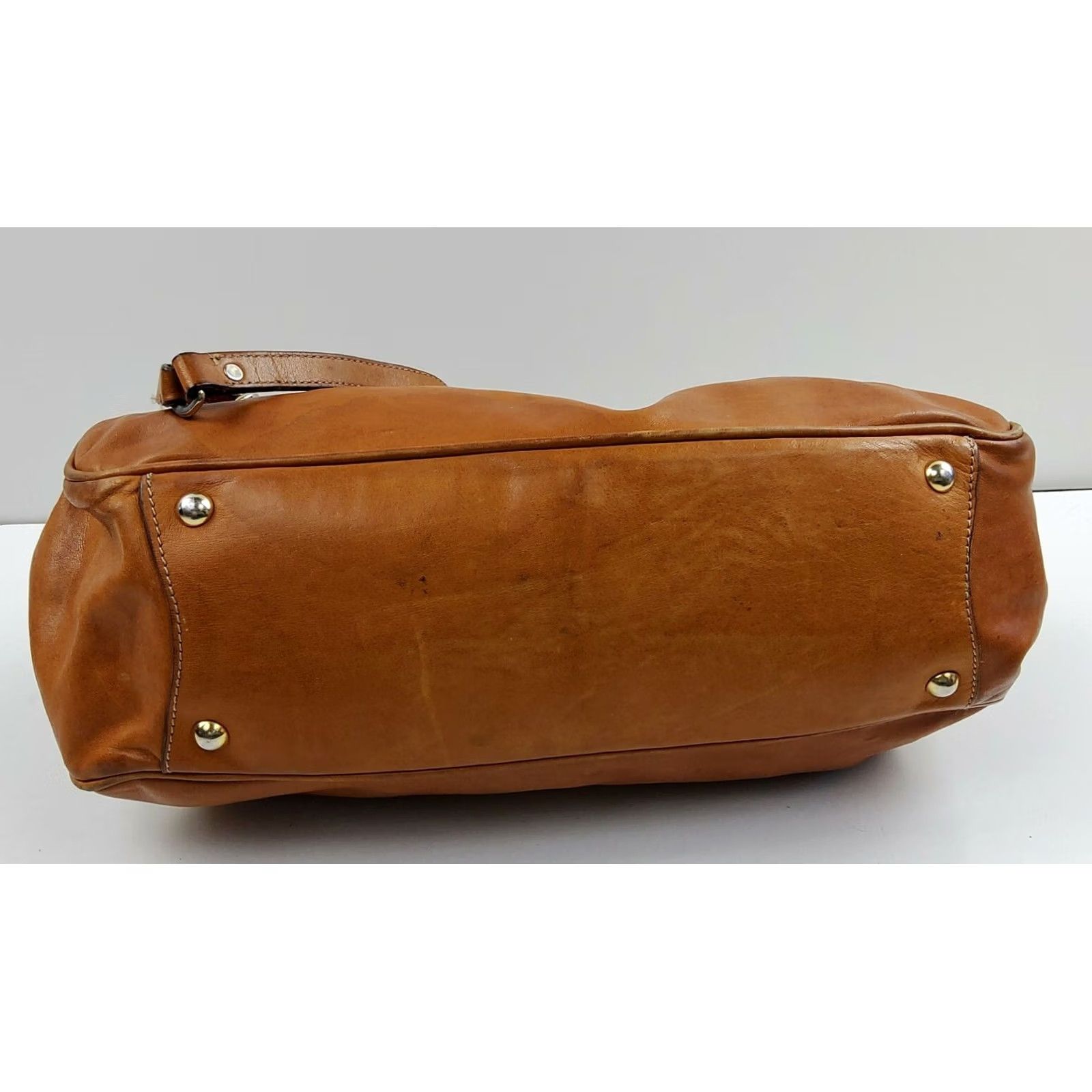 Vintage VINTAGE Dimoni Brown Leather Satchel Handbag Magnetic Hinged Top Purse Satchel Handbag Women Medium Brown Leather Gold tone Hardware Adjustable Strap Size M / US 6-8 / IT 42-44 - 4 Thumbnail