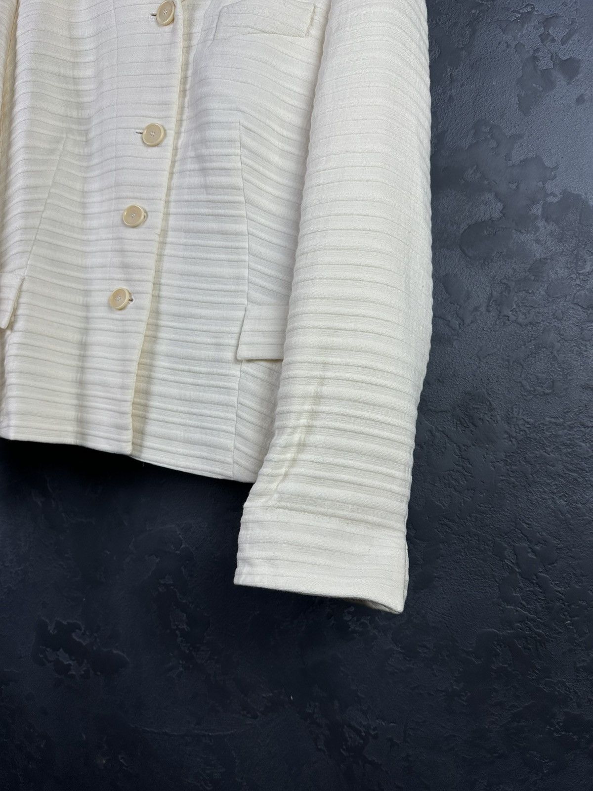 Akris Akris Punto Cream Wool Blazer Jacket - Size 16 Size XL / US 12-14 / IT 48-50 - 5 Thumbnail