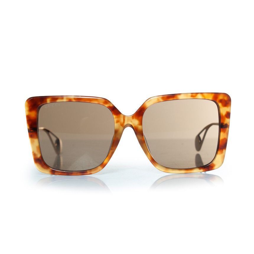 Gucci Gucci, Brown oversized Havana sunglasses Size ONE SIZE - 1 Thumbnail
