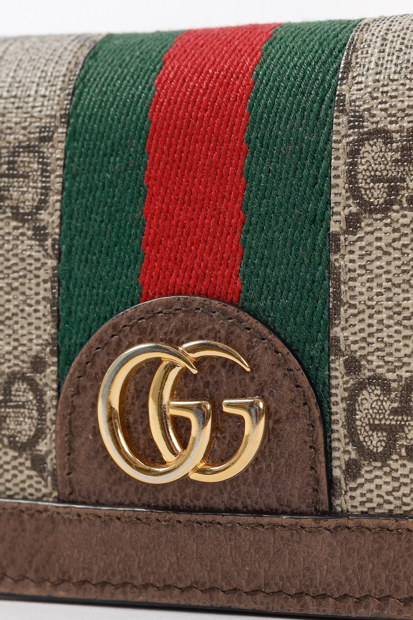 Gucci Gucci Beige & Ebony GG Supreme Ophidia Card Case Wallet Size ONE SIZE - 6 Thumbnail