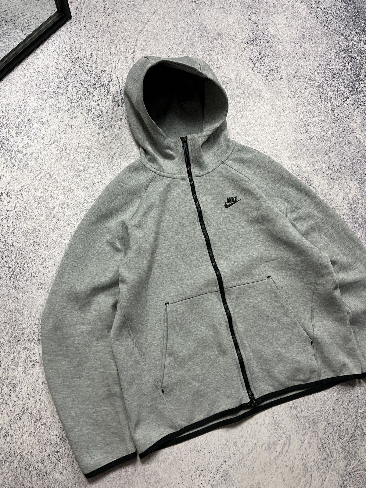 Japanese Brand Nike NSW Tech Fleece Zip Hoodie Drill Jacket Grey Size L Size US L / EU 52-54 / 3 - 4 Thumbnail