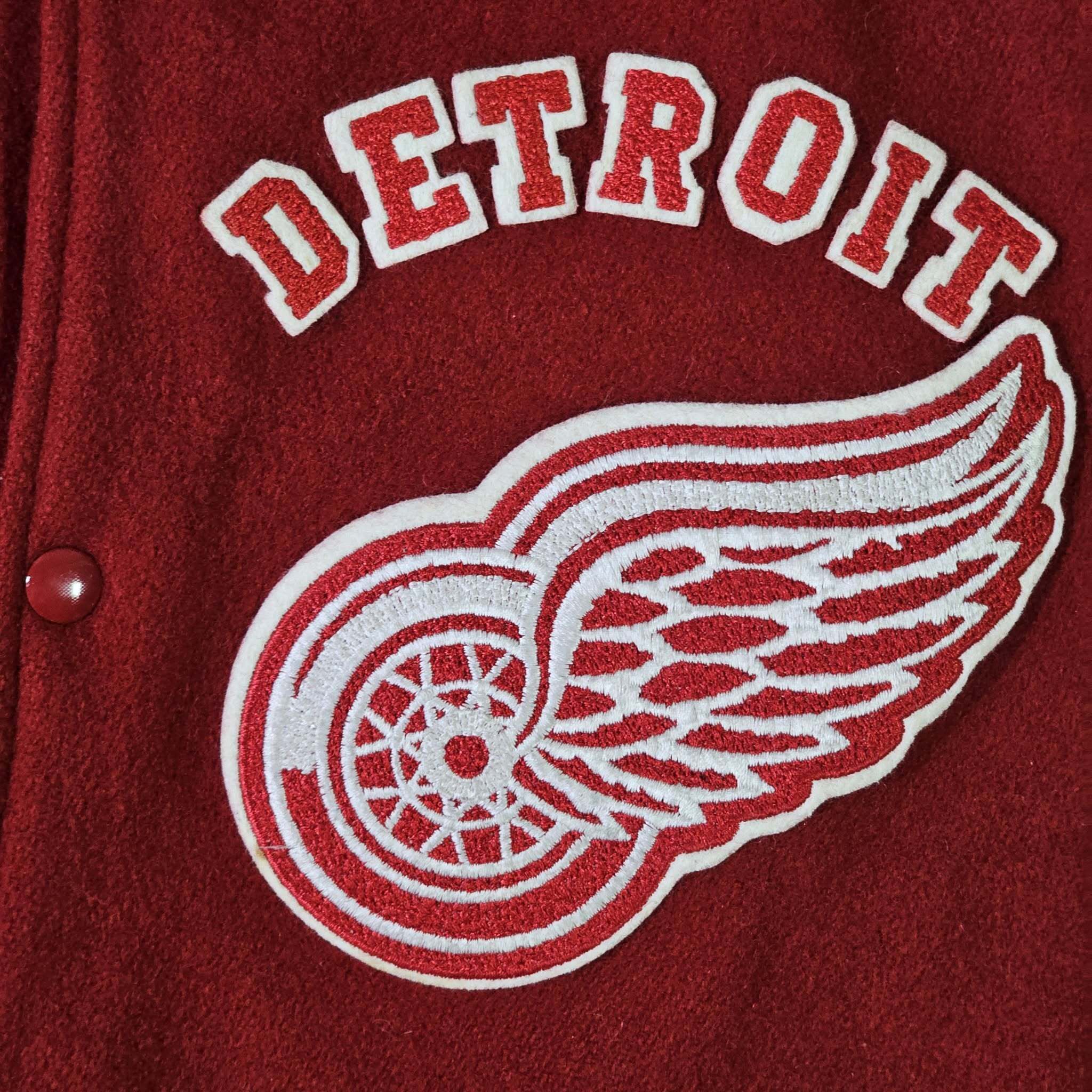 NHL Detroit Red Wings Vintage 80s Chalk Line Varsity Jacket Size US L / EU 52-54 / 3 - 4 Thumbnail