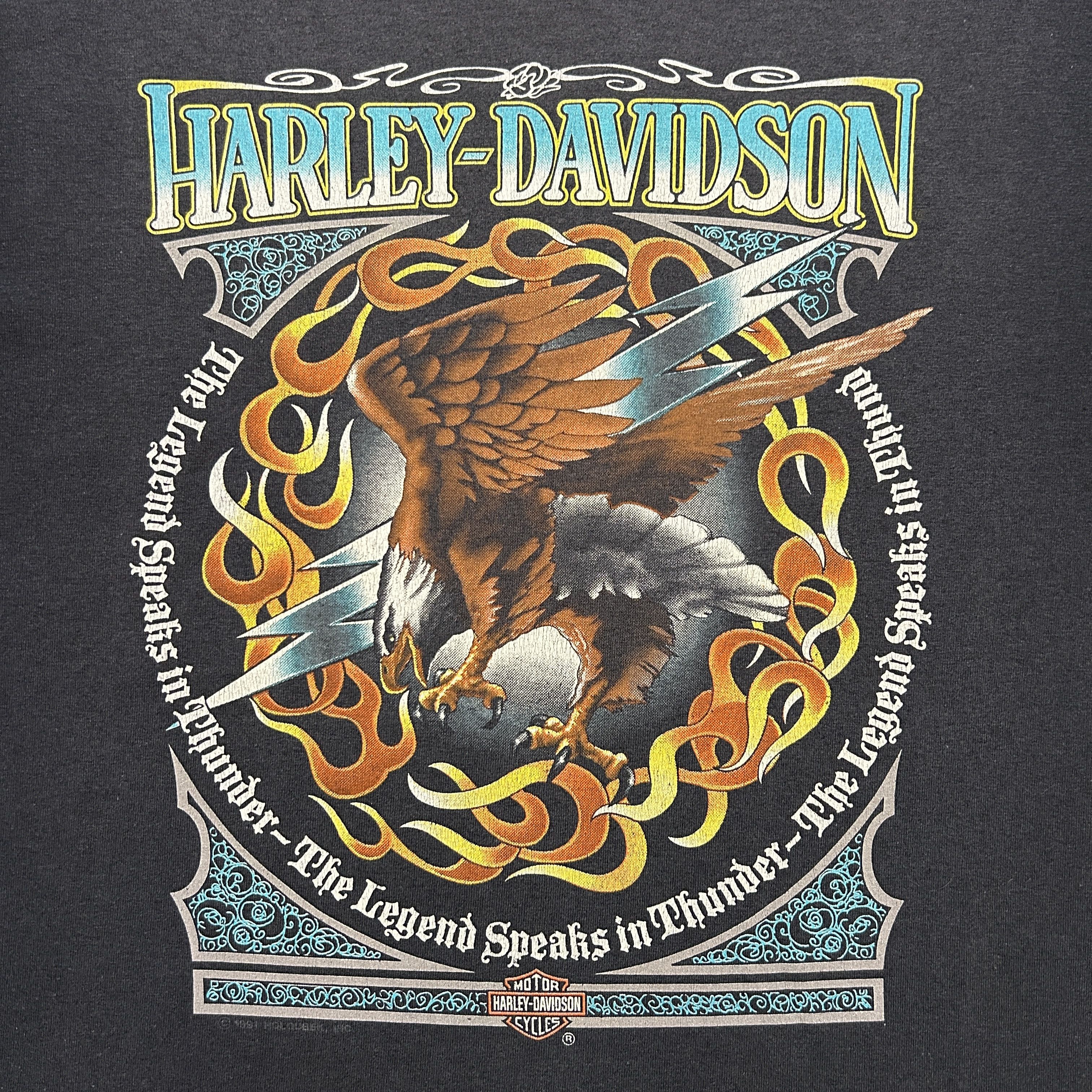 Harley Davidson Harley Davidson The Legend Speaks In Thunder 1991 T-shirt Size US XL / EU 56 / 4 - 2 Thumbnail