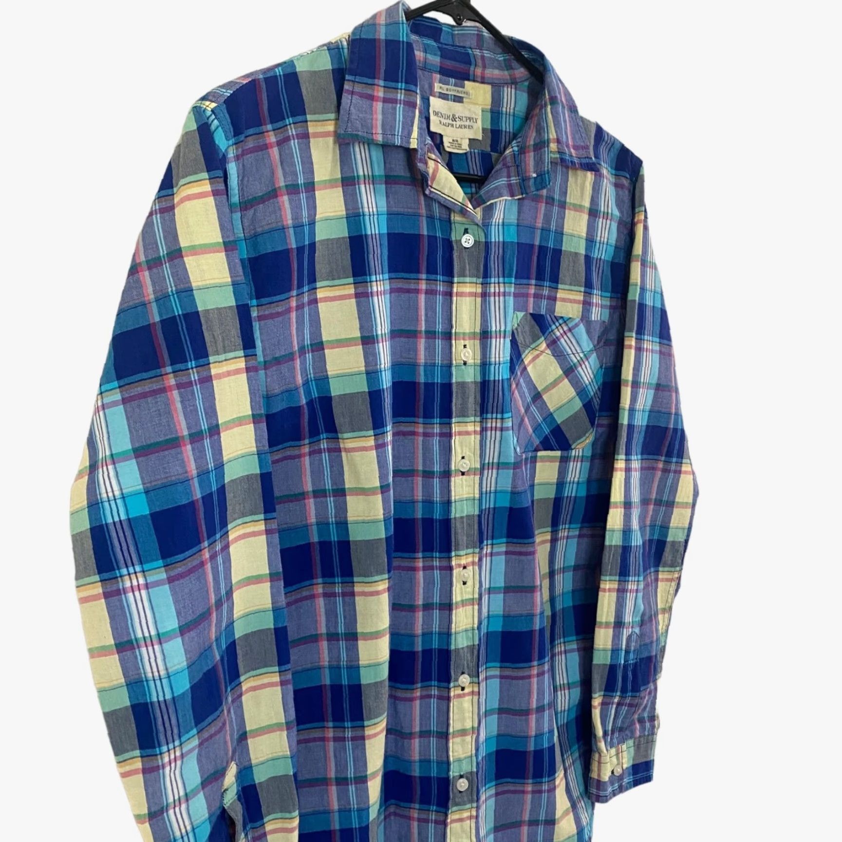 Ralph Lauren Ralph Lauren Denim & Supply Button-Up Shirt Womens Medium Blue Plaid Long-Sleeve Size M / US 6-8 / IT 42-44 - 4 Thumbnail