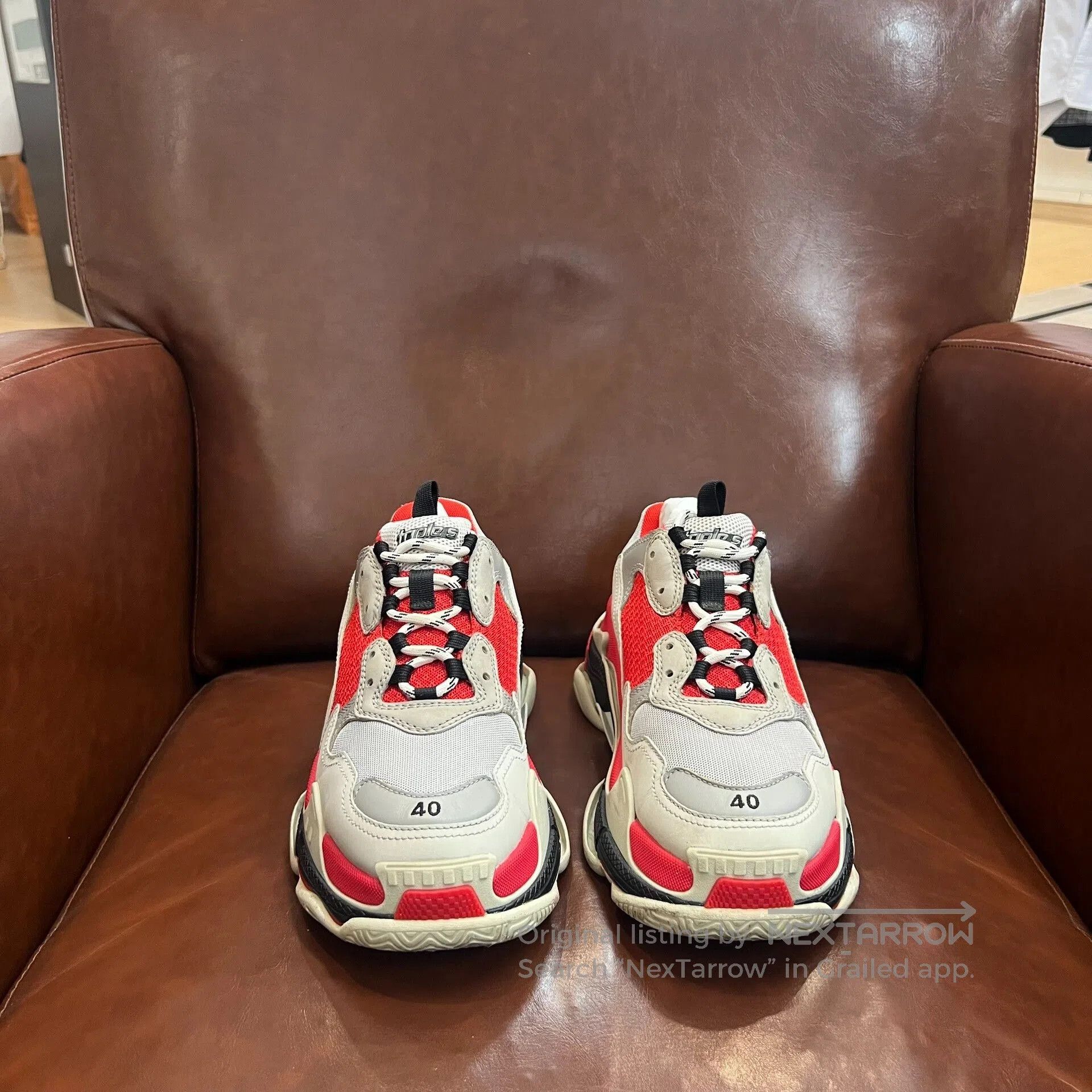 Balenciaga Balenciaga Triple S White Gray Red. Size US 7 / EU 40 - 2 Thumbnail