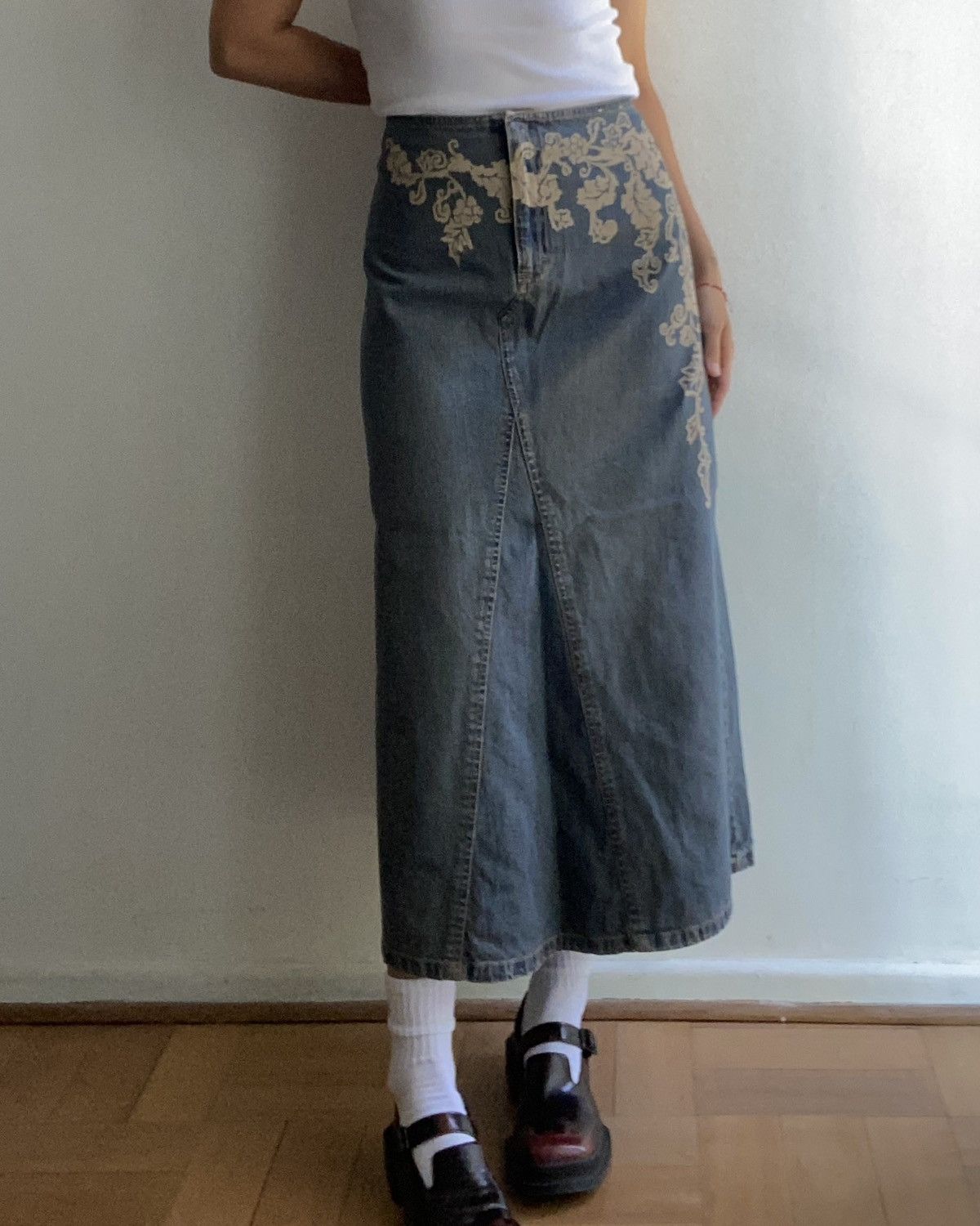 Faded Glory 90s Denim Maxi Skirt Size 34" / US 12 / IT 48 - 1 Thumbnail