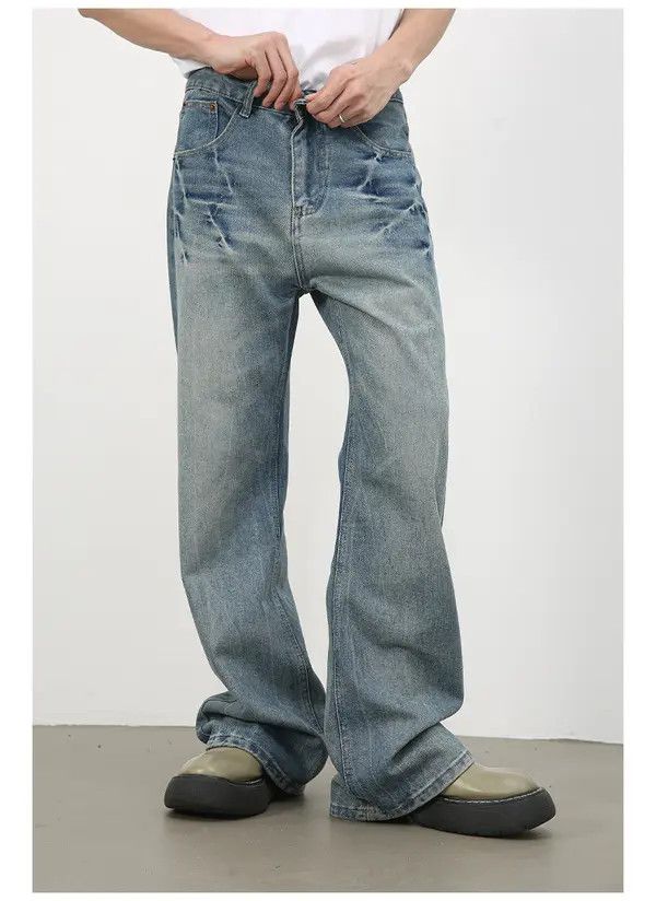 Japanese Brand American high street lightning crack washed jeans for men Size US 34 / EU 50 - 8 Thumbnail