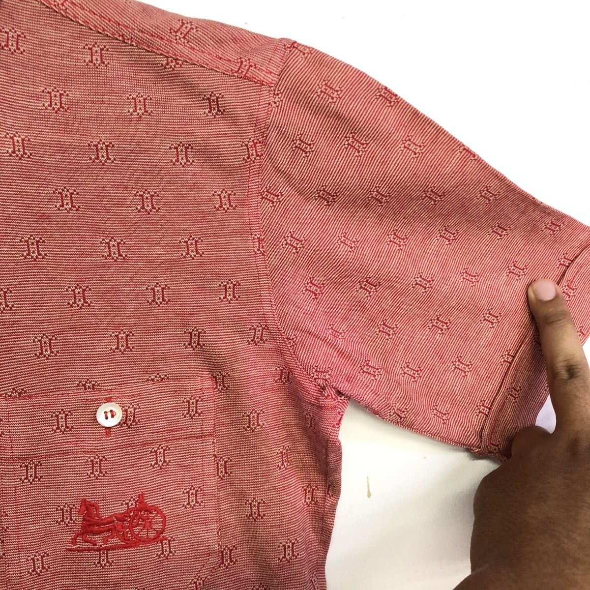 Celine Vintage CELINE Paris Monogram Retro Design Polo Shirt Size US S / EU 44-46 / 1 - 9 Thumbnail