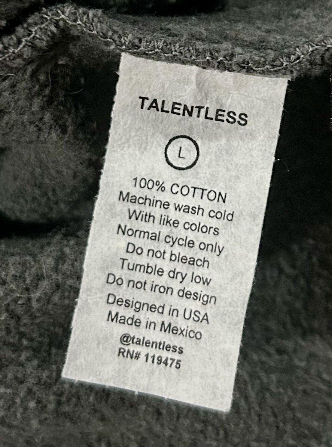 Talentless Talentless Men's Heavyweight Embroidered Hoodie – Steel Grey Size US L / EU 52-54 / 3 - 9 Thumbnail