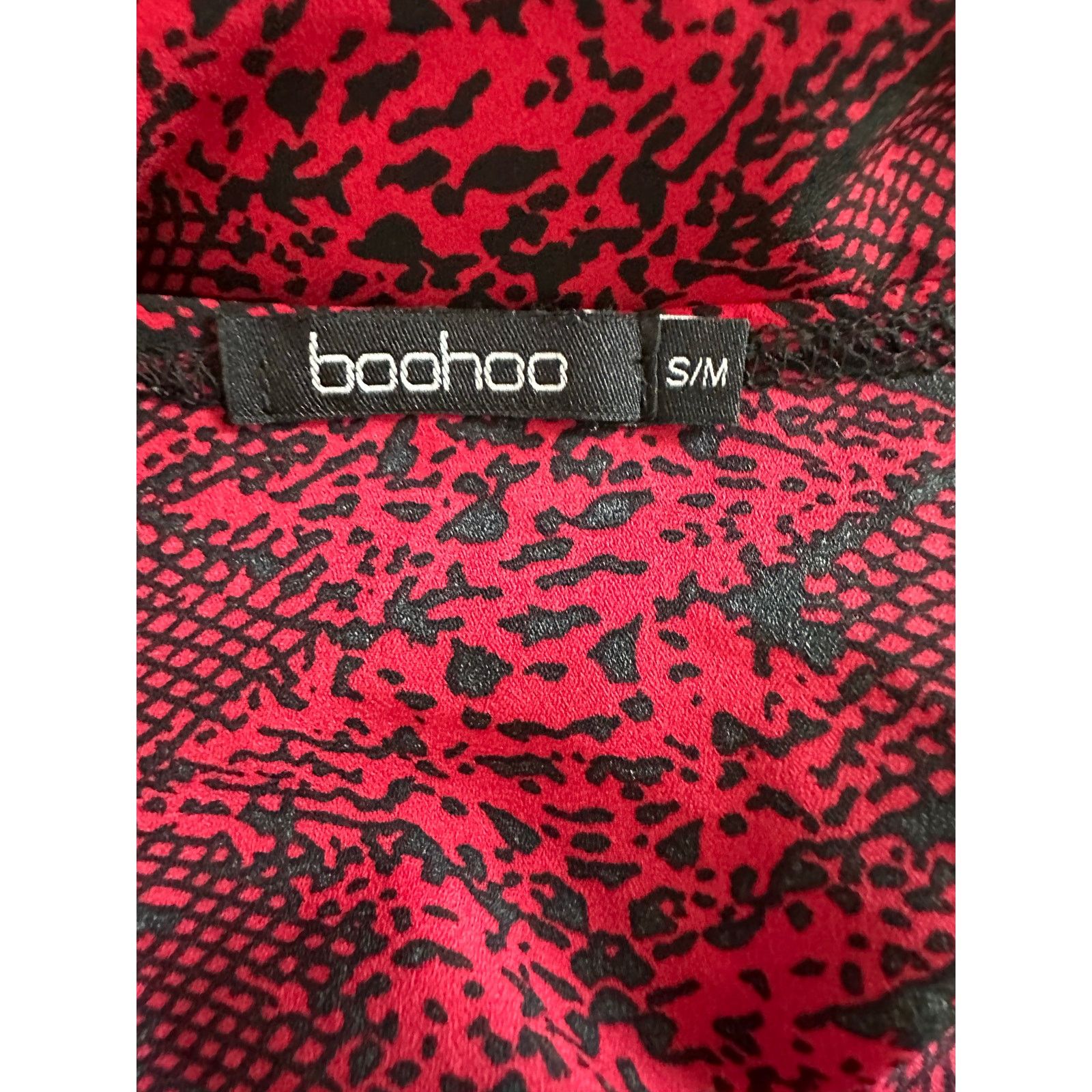 Boohoo Boohoo red black snake print open front long kimono size M/L Size L / US 10 / IT 46 - 3 Thumbnail