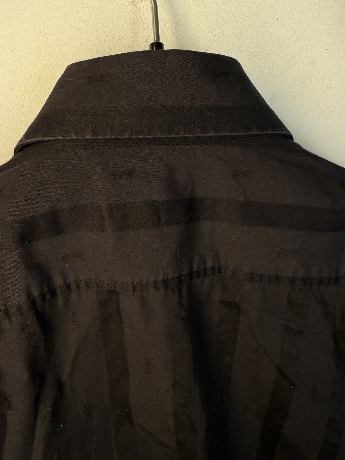 Yves Saint Laurent Monogram YSL Shirt Black Longsleeve Button Up Dress Collar Size US M / EU 48-50 / 2 - 17 Thumbnail