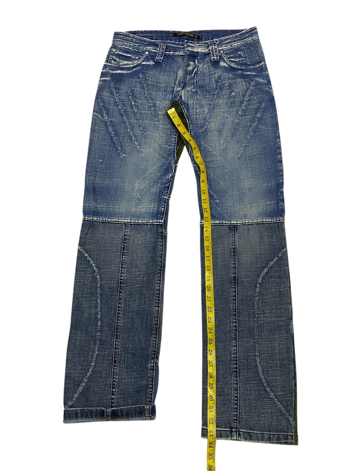 If Six Was Nine × Japanese Brand × Takeshy Kurosawa Takeshy Kurosawa “FEEL” Distressed Washed Denim Size US 32 / EU 48 - 19 Thumbnail
