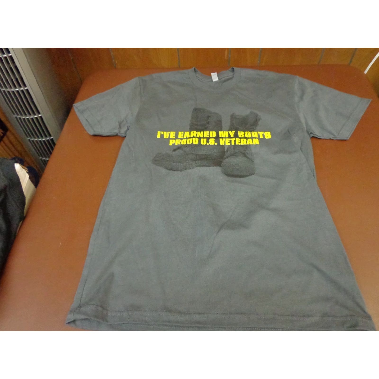 Next Level I've Earned These Boots! Proud US Veteran Boot Campaign T Shirt Medium Gray Nike? Size US M / EU 48-50 / 2 - 3 Thumbnail
