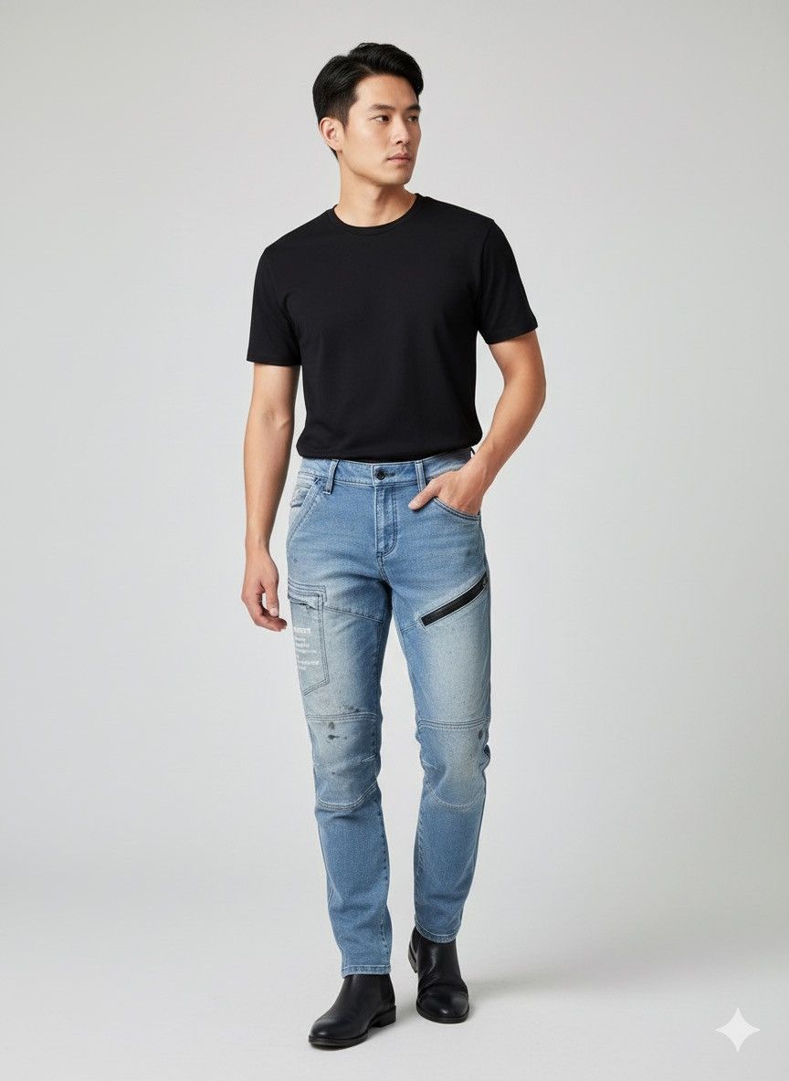 Japanese Brand 🔥Iz Frontier Distressed Denim Size US 34 / EU 50 - 1 Thumbnail