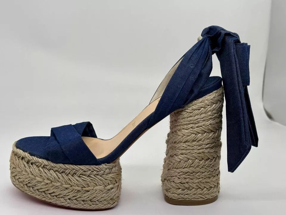 Christian Louboutin o1s1wg110924 Mariza Du Heeled in Blue Size US 6 / IT 36 - 3 Thumbnail