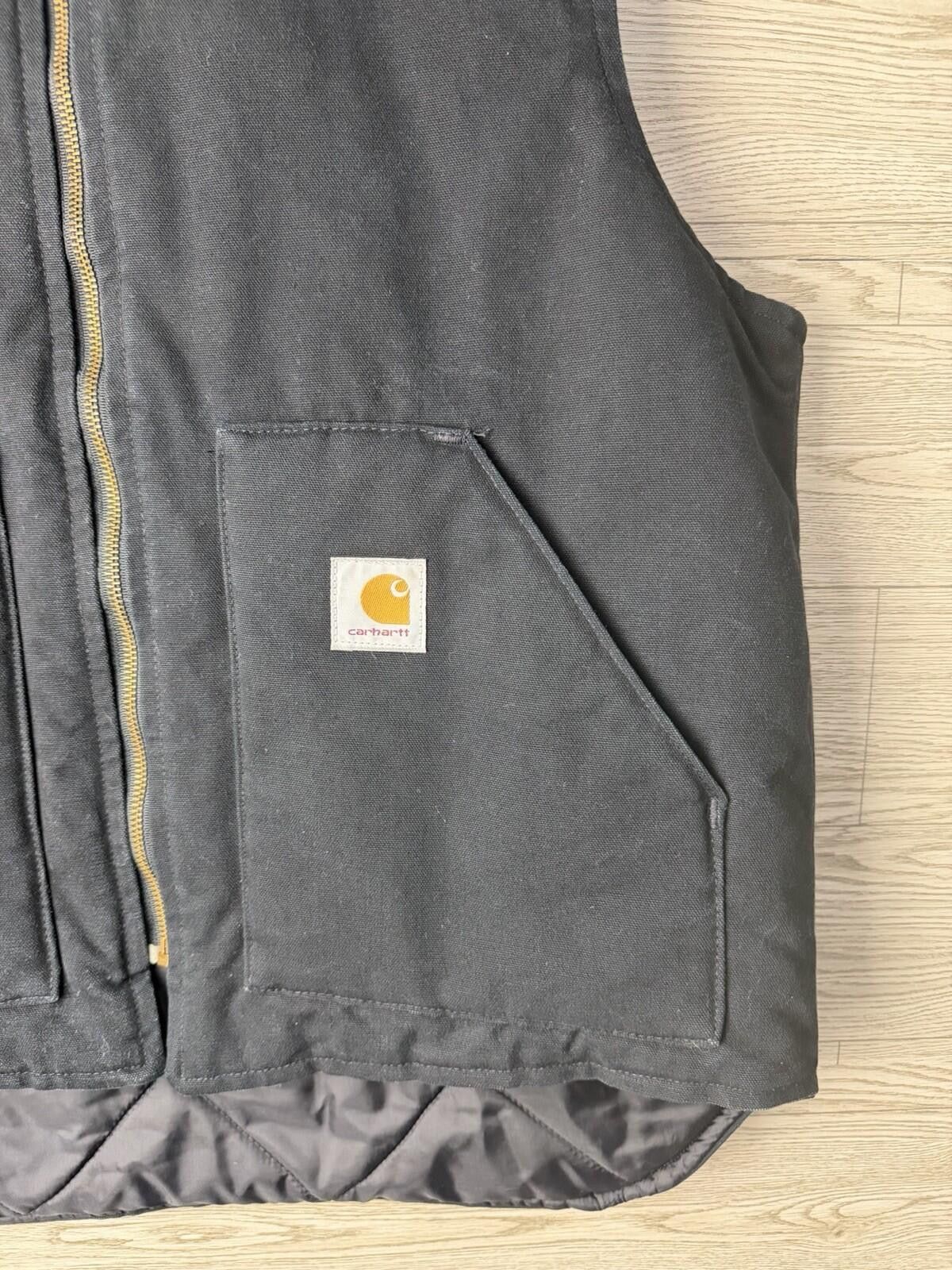 Carhartt VINTAGE CARHARTT Black Workwear Canvas VEST QUILTED LINED XL Size US XL / EU 56 / 4 - 3 Thumbnail