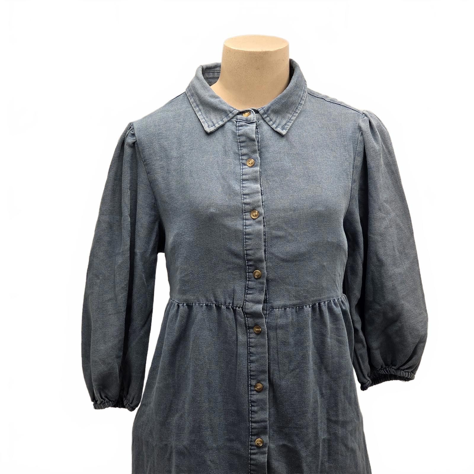 Other Baltic Born Chambray Baby Doll Dress NWT Blue Medium Size M / US 6-8 / IT 42-44 - 2 Thumbnail
