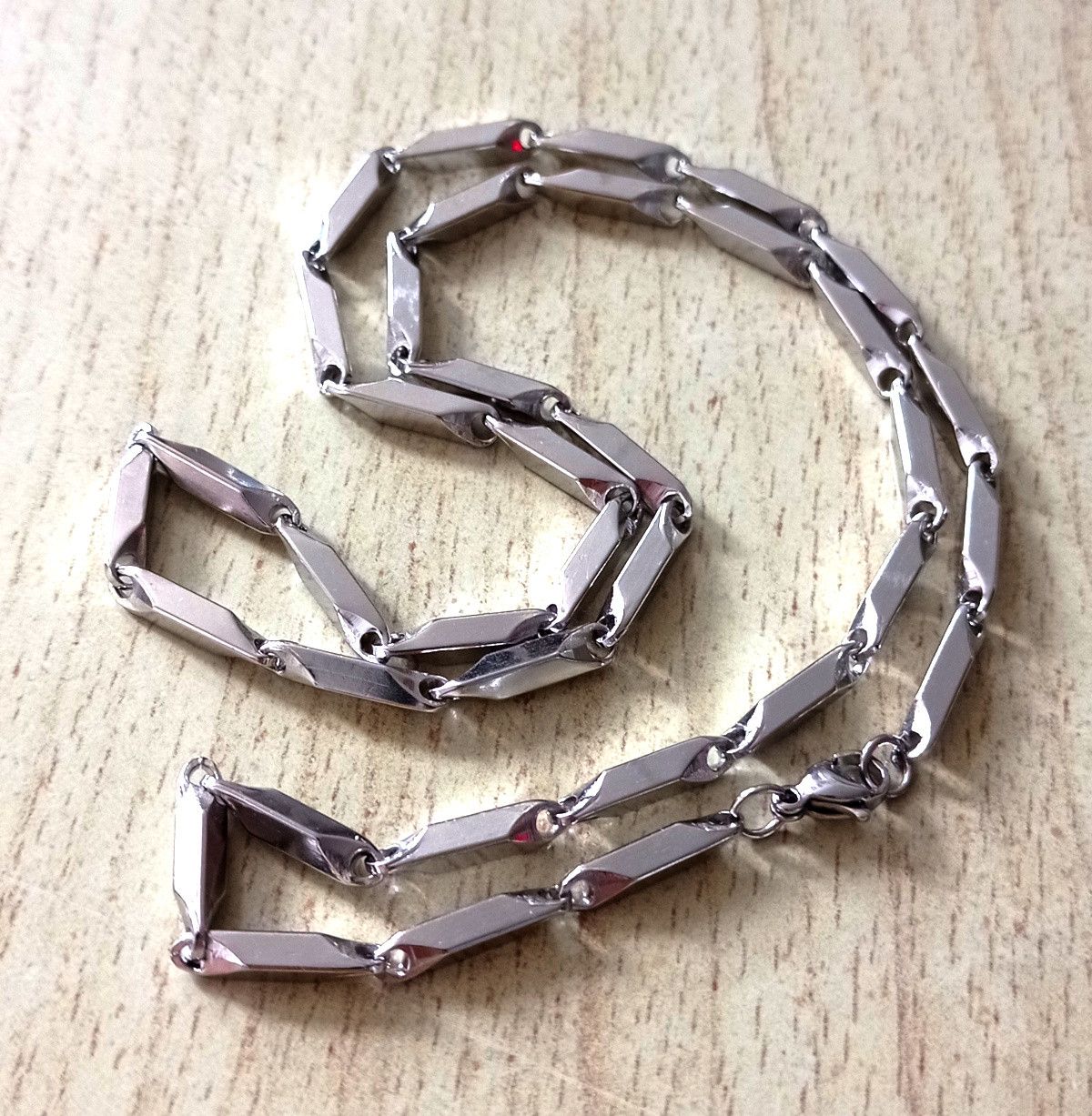 Designer × Vintage Hippie Goth Ridge Square Bar Silver Necklace Rave Unique Size ONE SIZE - 4 Thumbnail